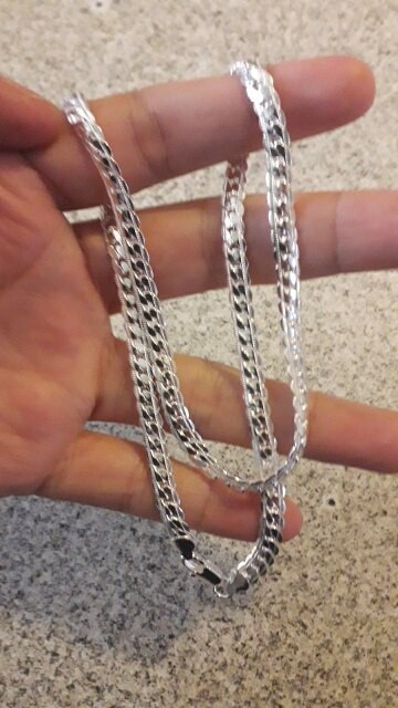 925 Sterling Silver Plated Chain Necklace Jewelry for Women Men*
