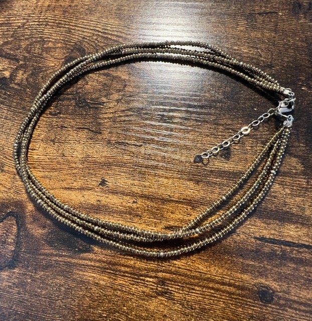 Silpada 18″-20″ Three Strand Bronze Glass Bead Necklace – Vintage