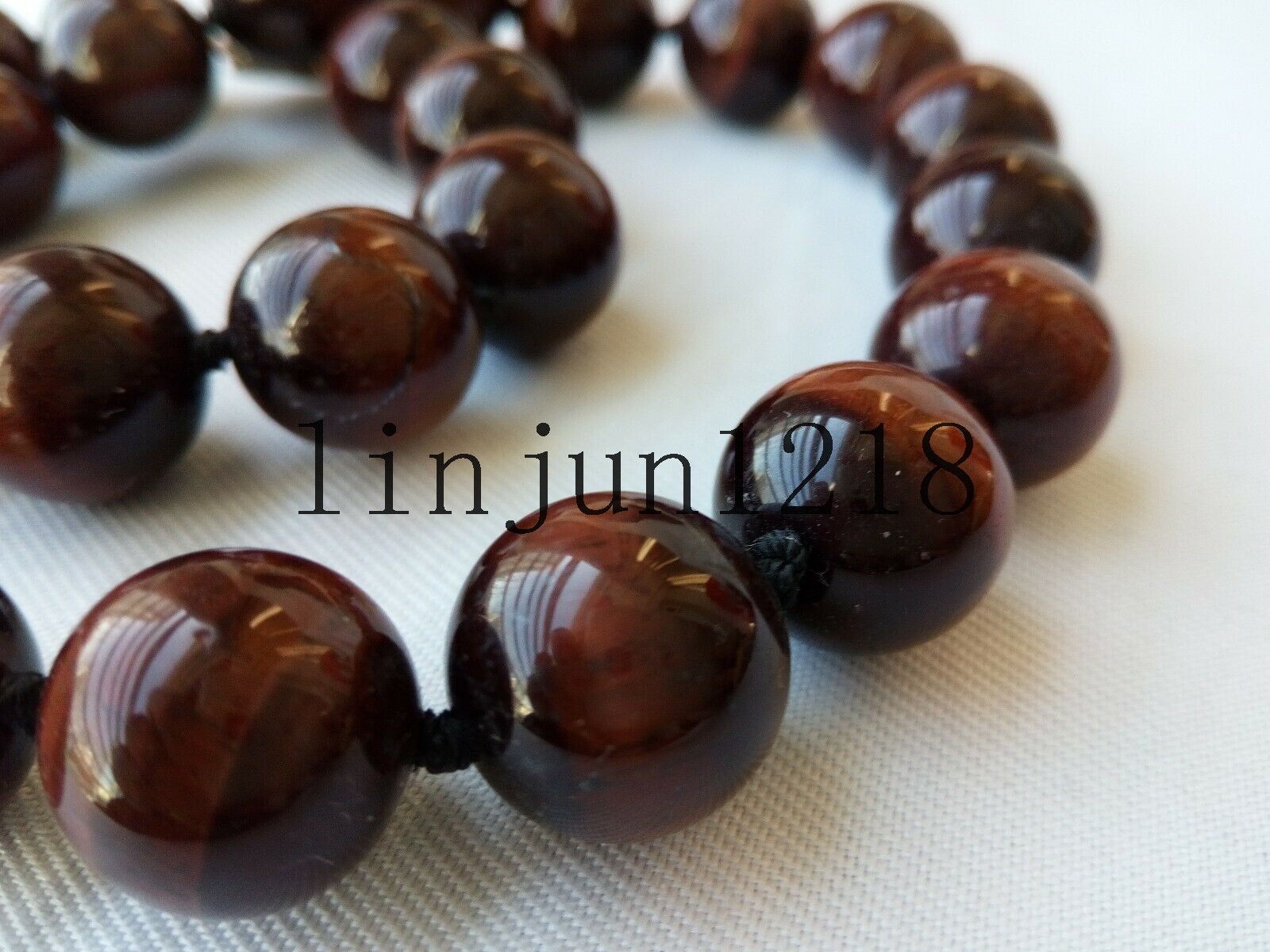 Huge 20mm 100% Natural Red Tiger’s Eye Gemstone Beads Necklace 18” AAA