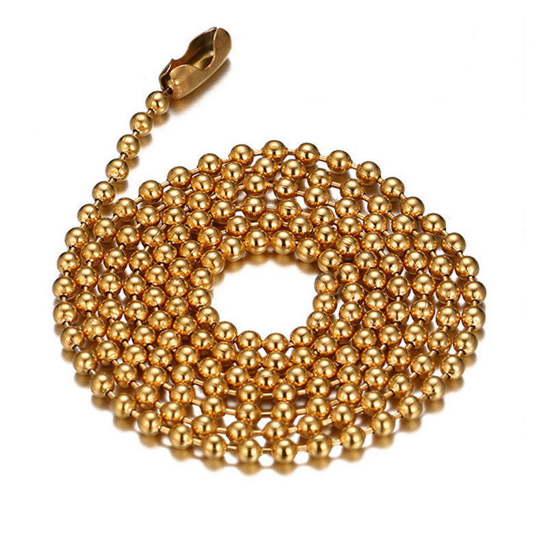 60cm Silver/Gold/Black Clavicle Stainless Steel Ball Chain Women’s Necklace Gift