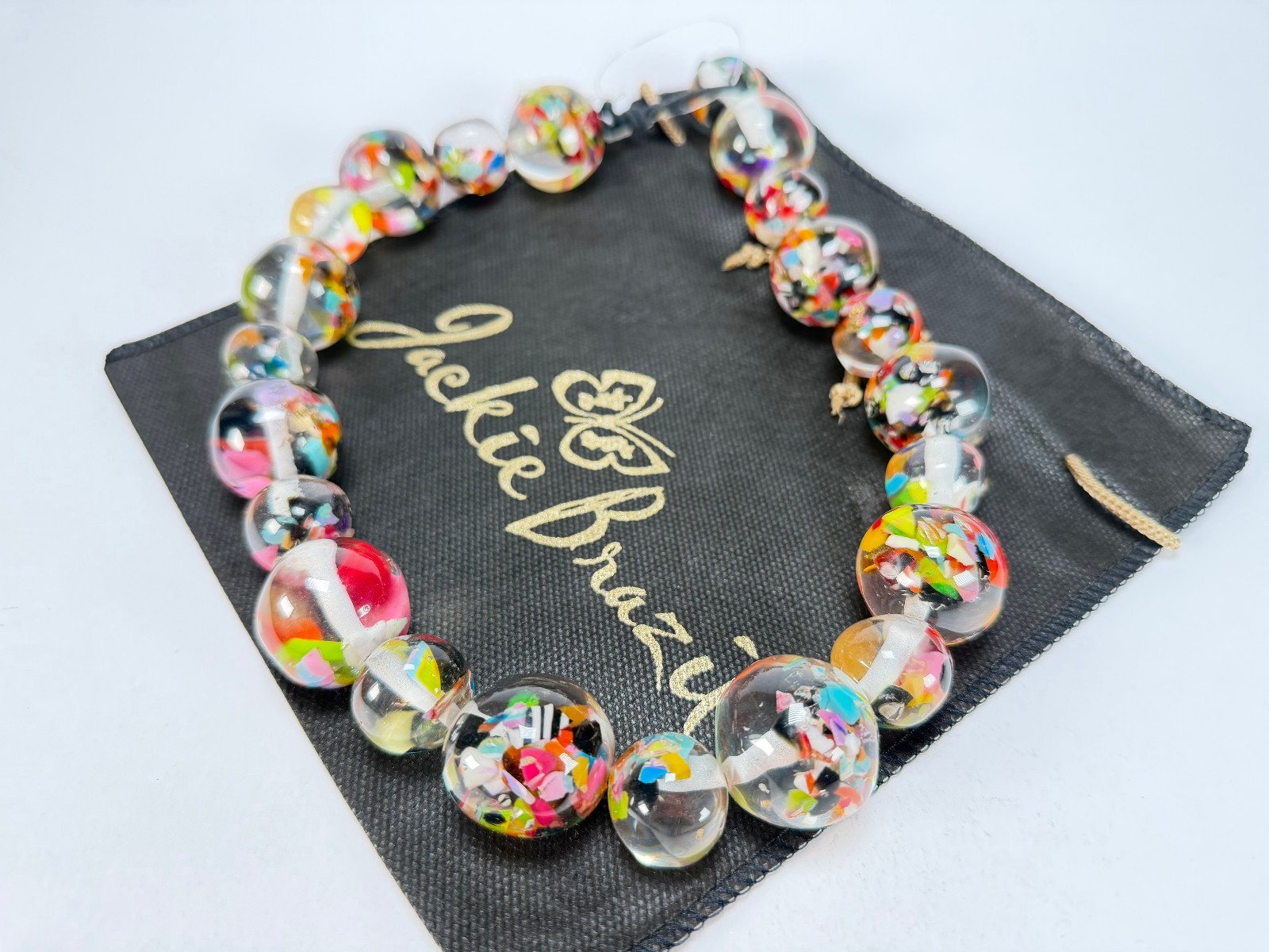 Jackie Brazil “Large spheres” Short Abstract Cascade Necklace 50cm ( N2692 )