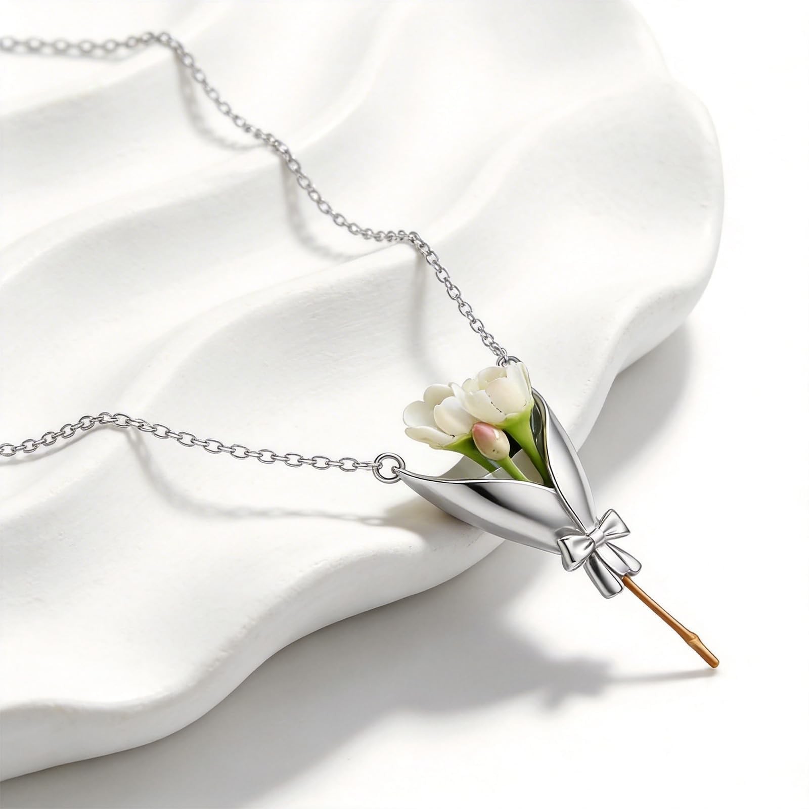 Flower Holder Necklace for Women Flower Vase Pendant Floral Keepsake Jewelry …