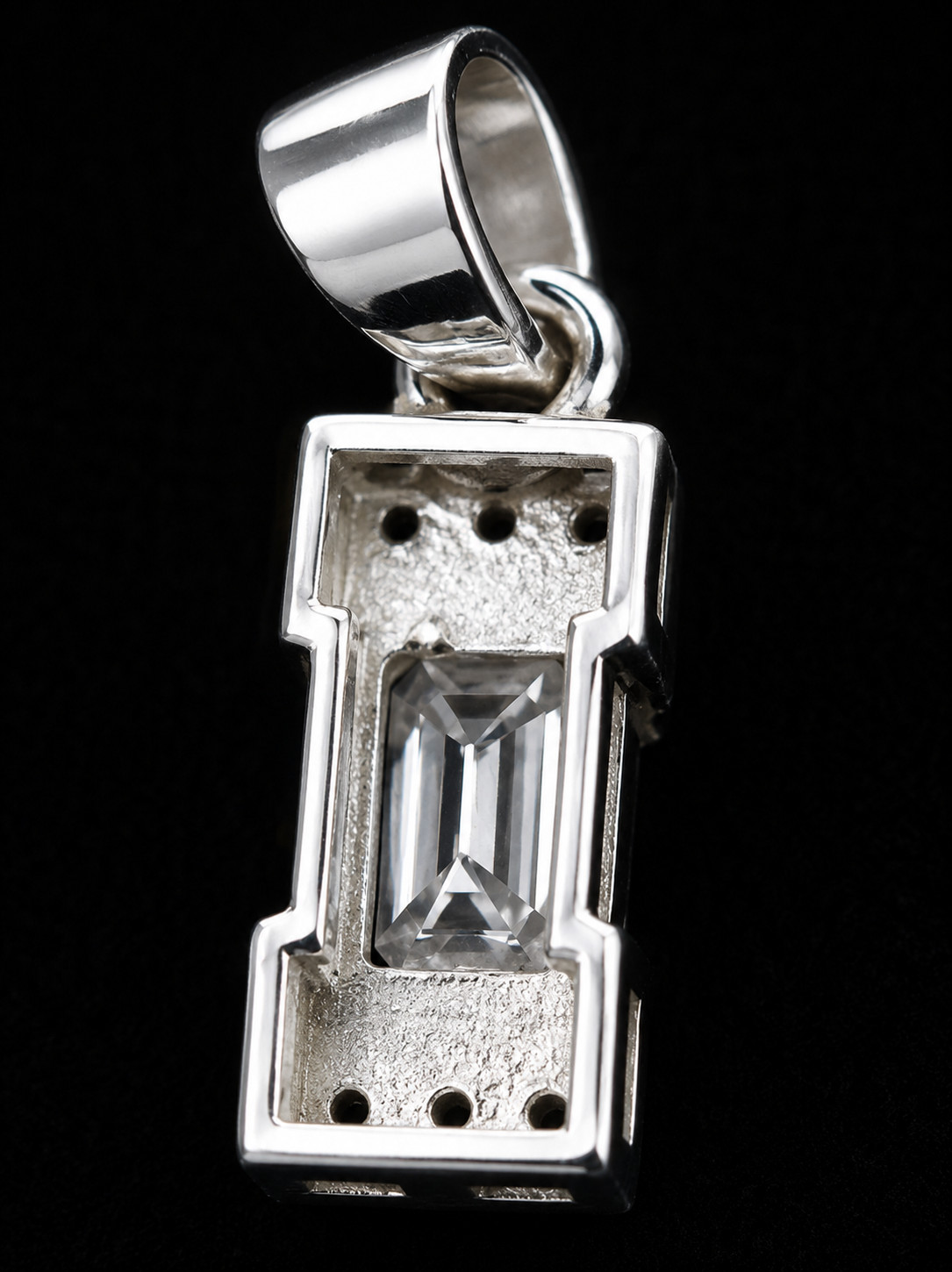 1.20 Ct Emerald Cut Lab Grown Diamond 925 Sterling Silver Pendant Gift For Women