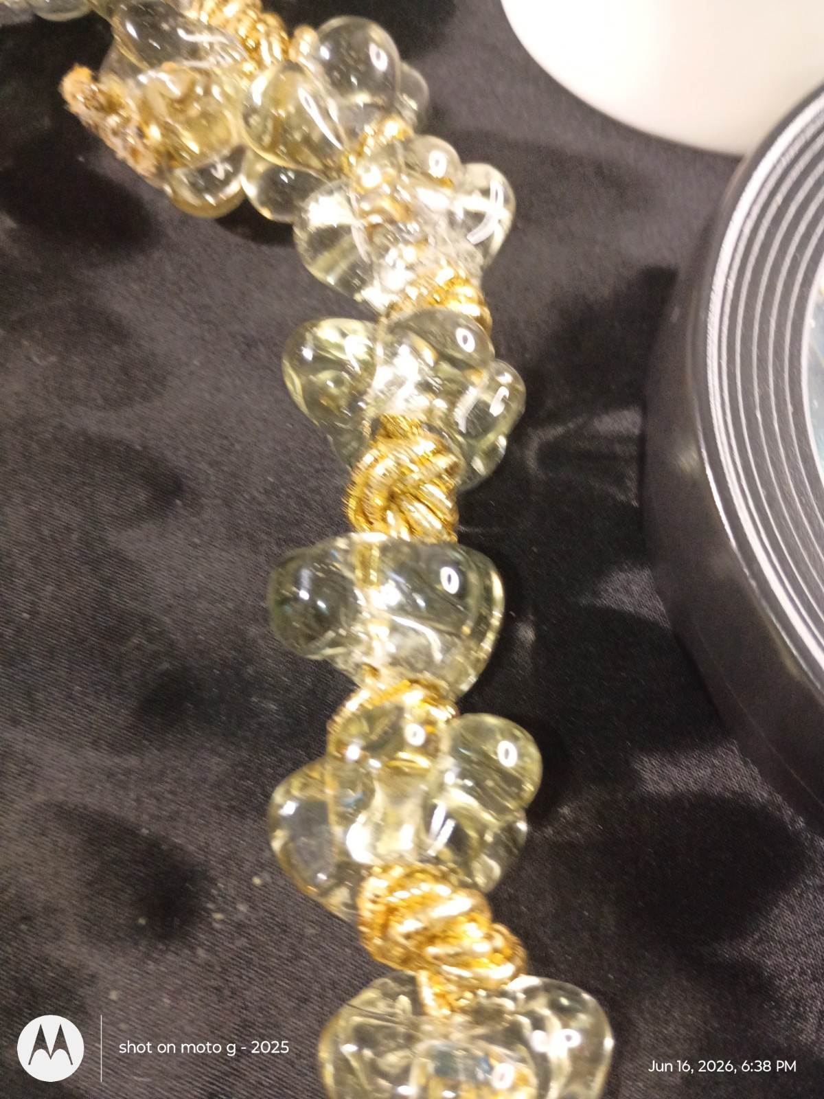 Blue & Clear Glass Beaded Necklaces Gold Tone Spacers Beads (Craft Only)