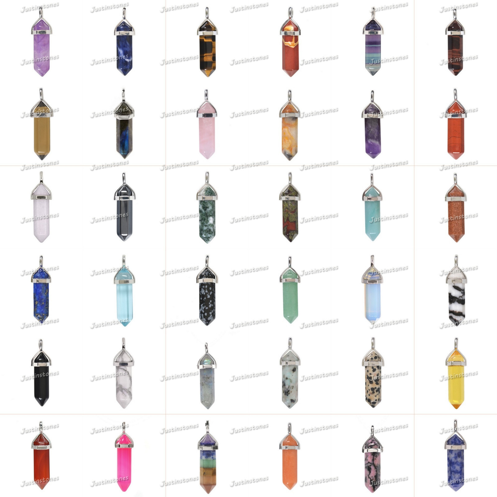 32mm hexagonal pendant beads gemstone jewelry making crystal healing focal bead