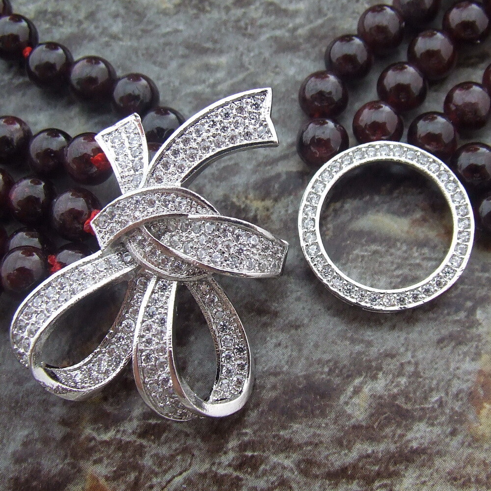 18”-21” 5 Strands 6mm Natural Round Smooth Garnet CZ Necklace Multi Strands