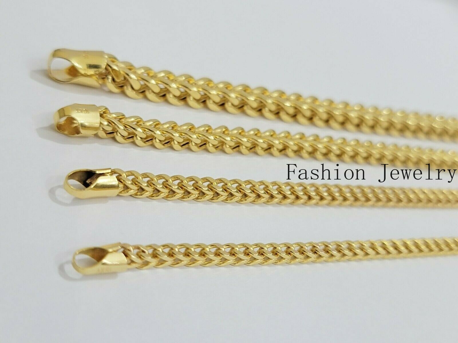 Real 10k Gold Chain Franco Mens Necklace 20″-28″ Inch 3mm-5mm 10kt Yellow,STRONG
