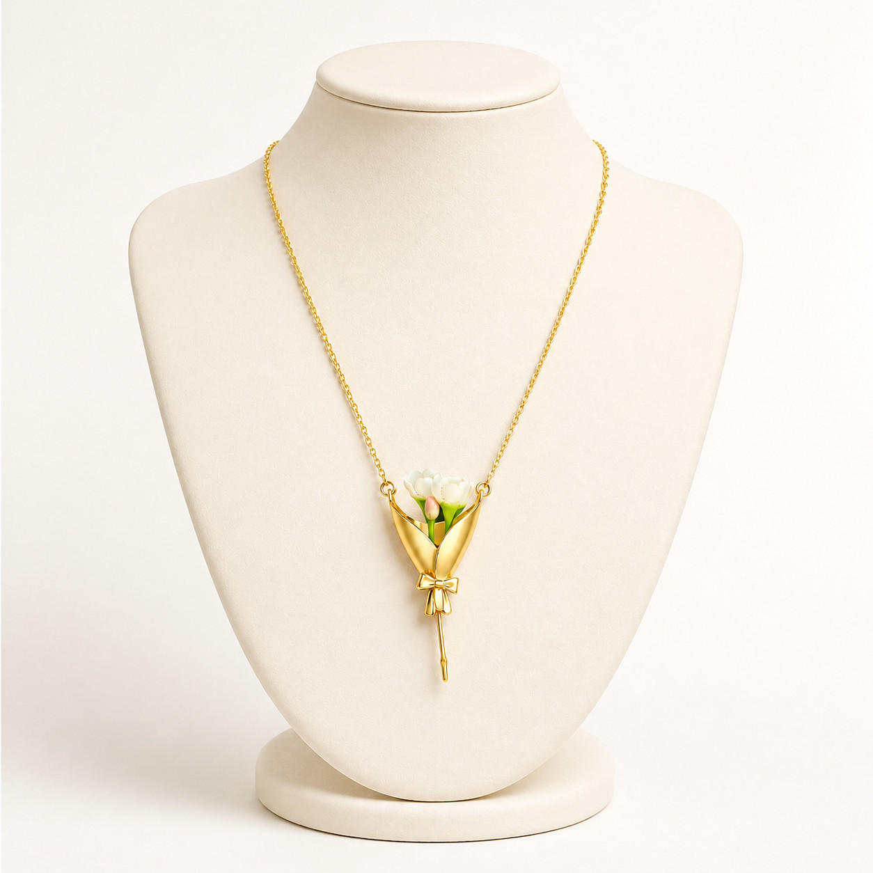 Bouquet Necklace Flower Holder Necklace Pendant Floral Vase Necklaces Gift