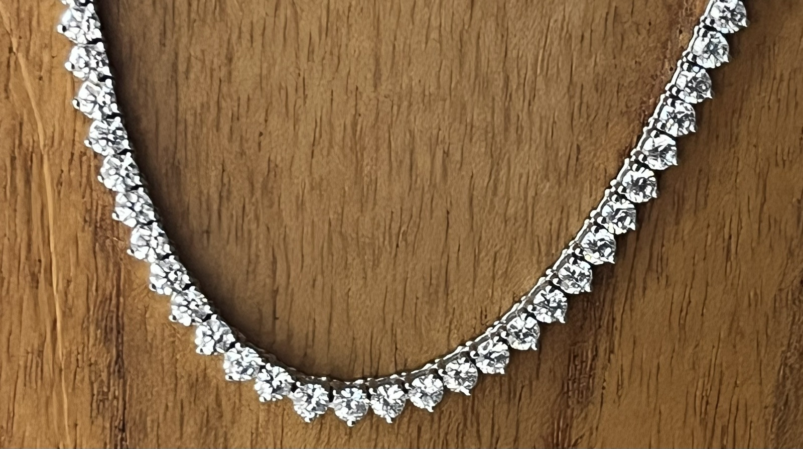 925 Sterling Silver / CZ Necklace China 23 grams 18 Inches Long