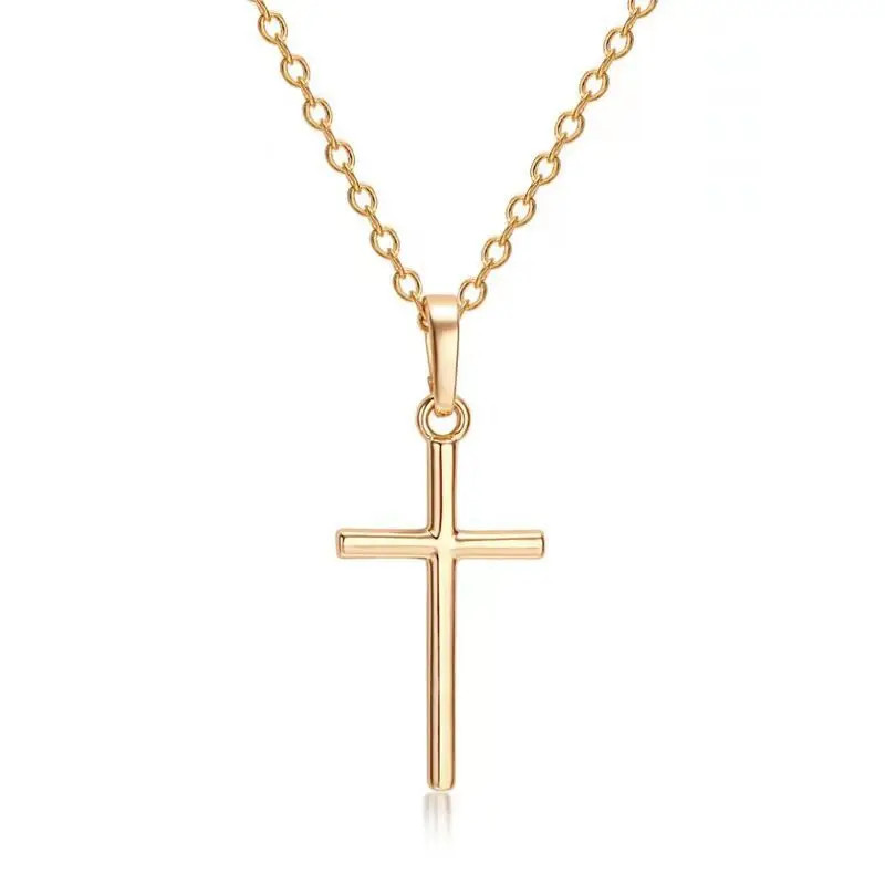 Necklace Simple Fashion Cross Pendants Unisex Jewelry Men Women Gift