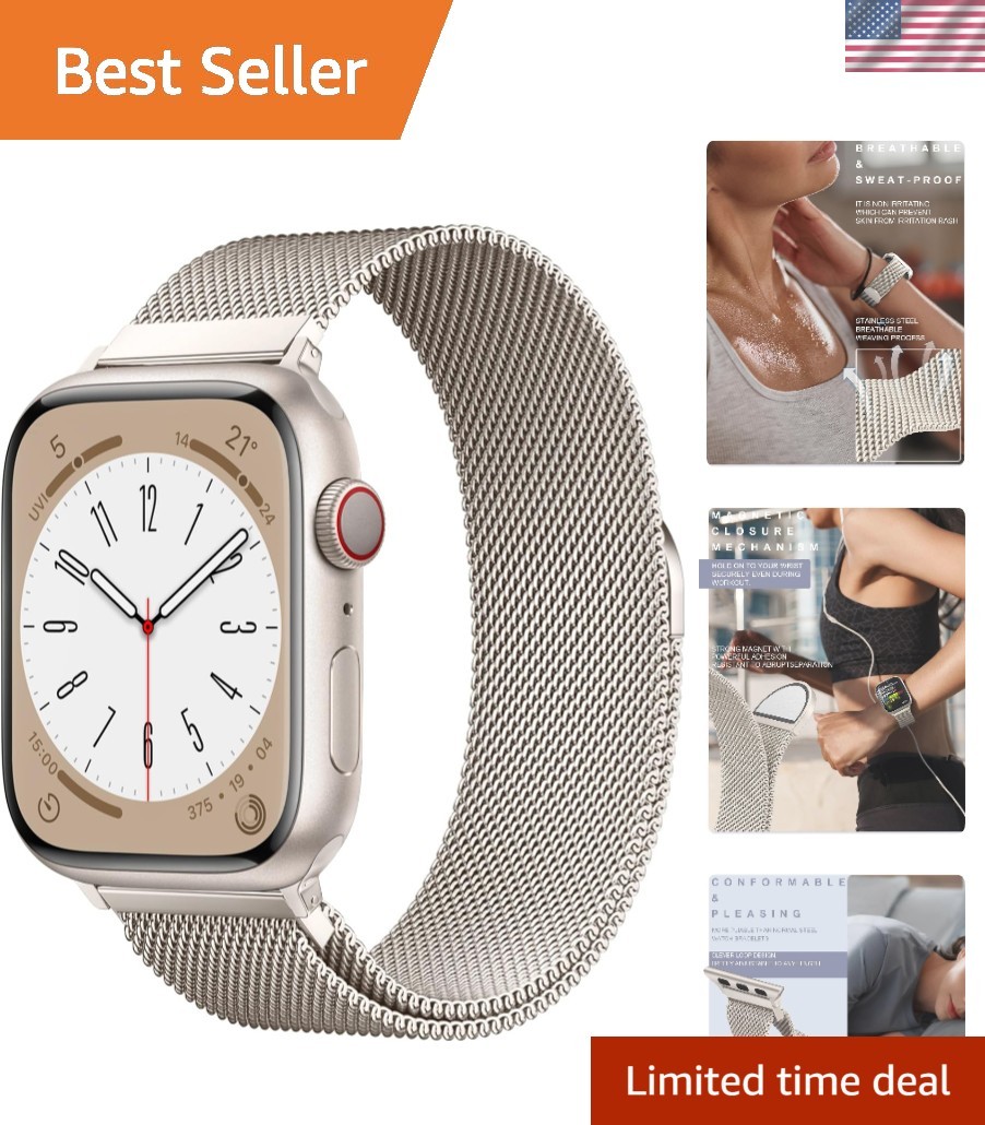 Apple Watch Band 38/40/41/42mm Milanese Loop Stainless Steel Silver Meliya Bands
