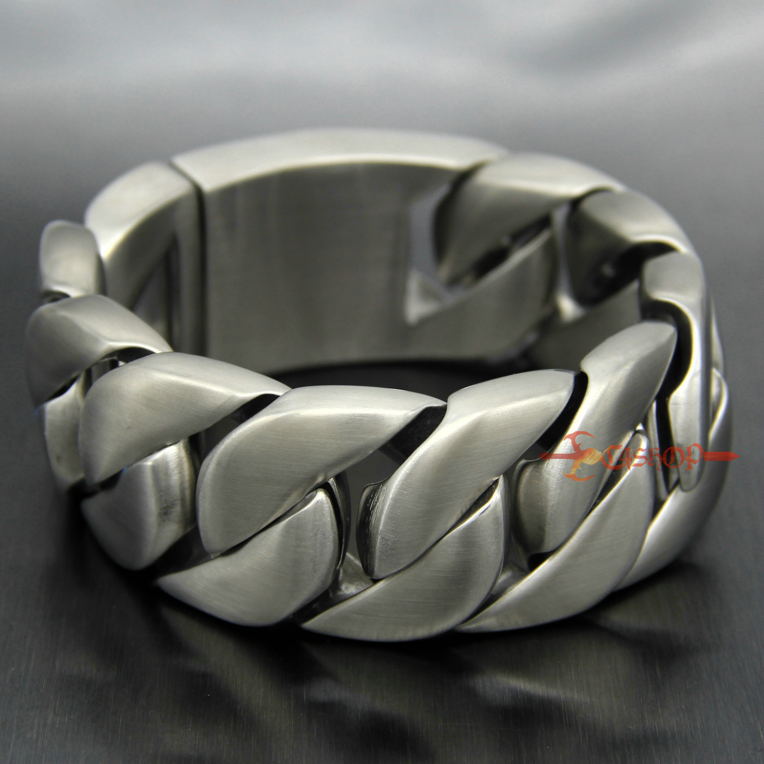 Huge Heavy Matte Brushed Stainless Steel Cuban Chain Men’s Bracelet Necklace