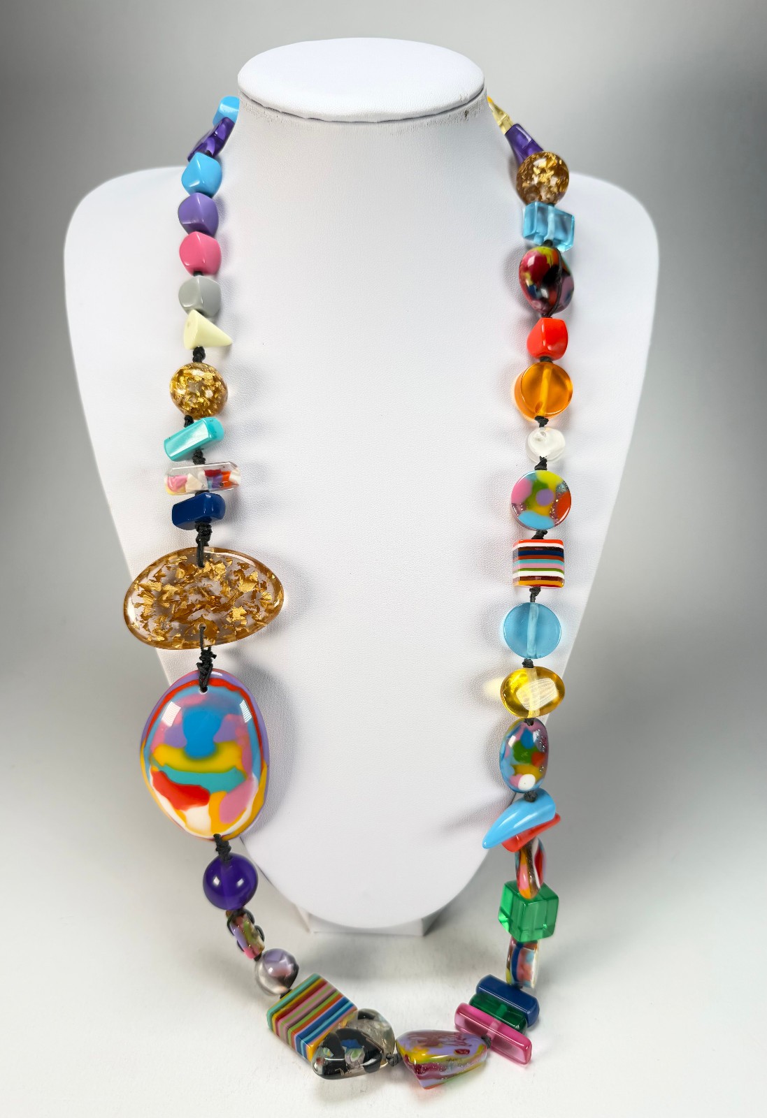 Jackie Brazil “Fusion” Mix Colours Long 110cm Bead Necklace ( N0040 )