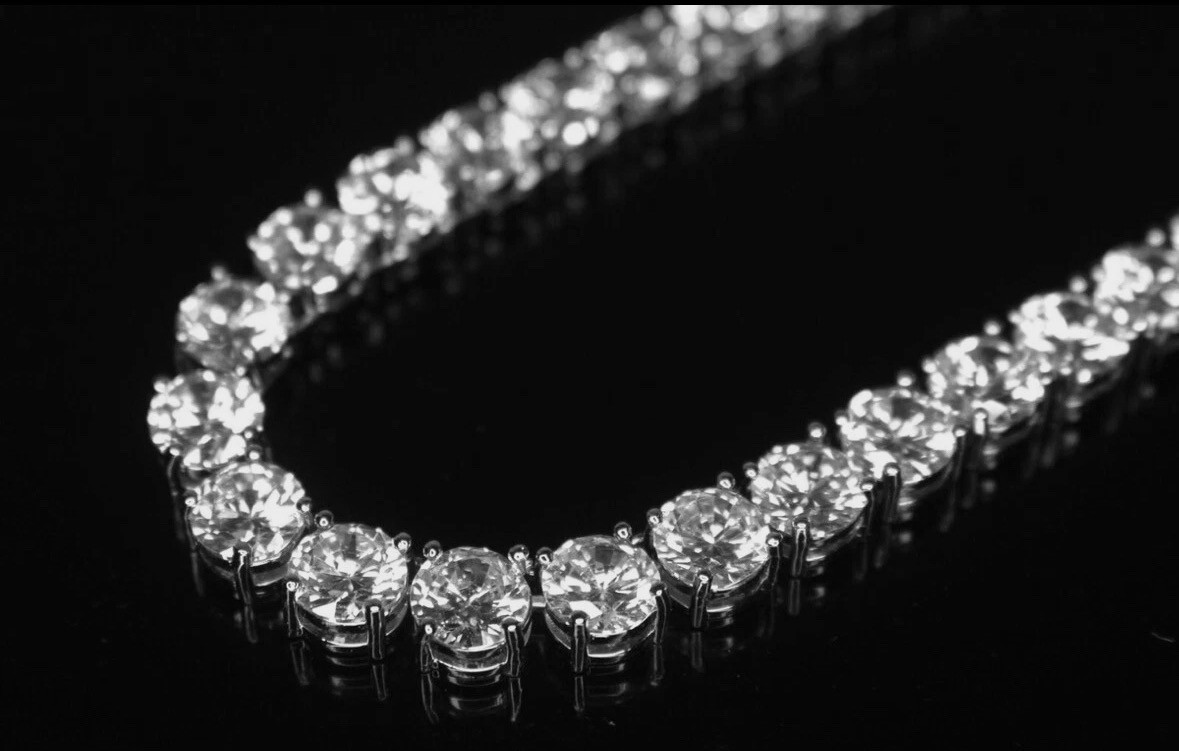 8mm MASSIVE XXL Tennis Chain Necklace 152ct Lab Simulated VVS Diamonds HEAVY !