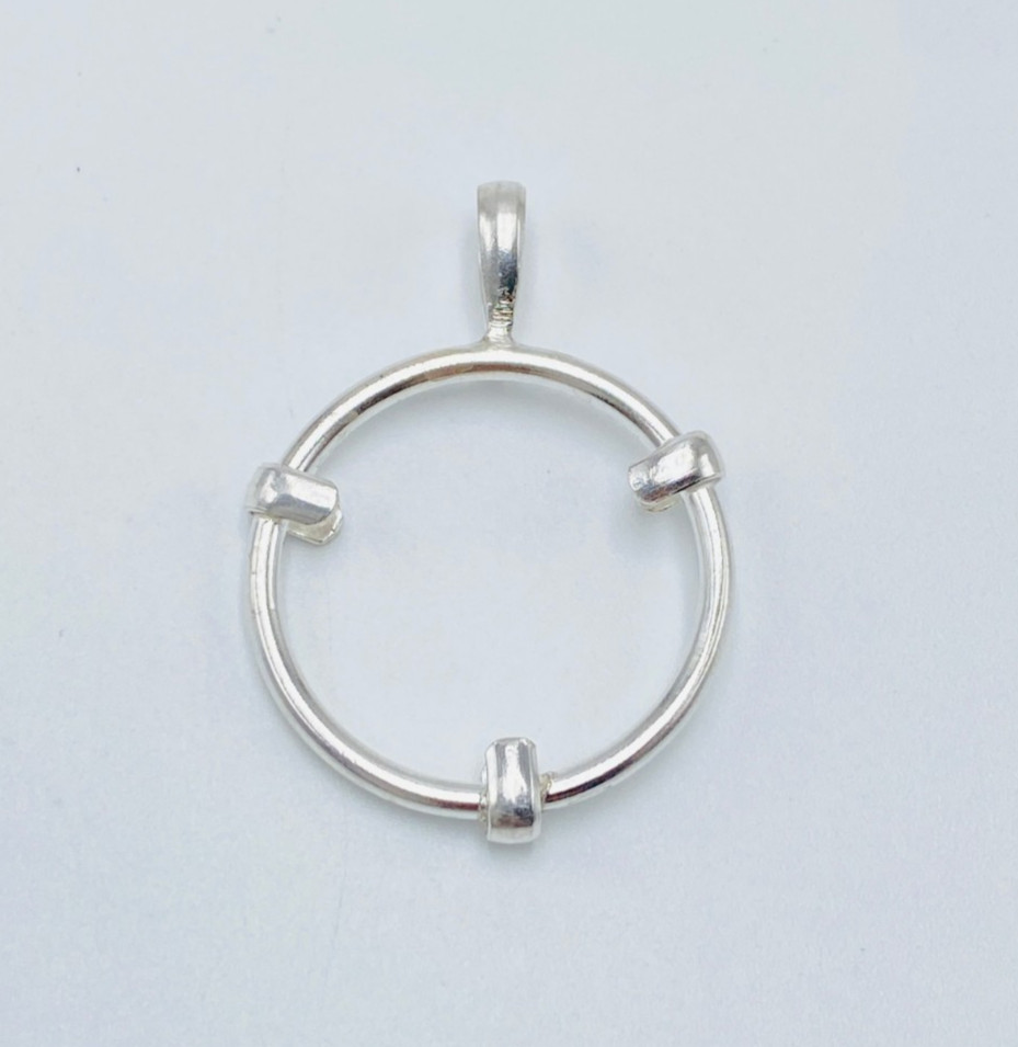 925 Solid Sterling Silver Round Pendant Blank Bezel Holder Coin Handmade