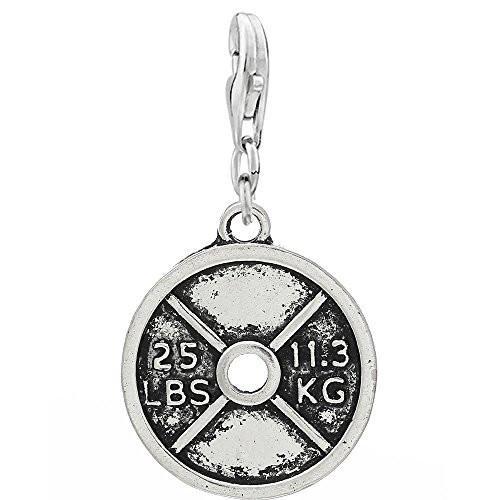 25 Lbs Weight Plate Clip On For Bracelet Charm Pendant for European Charm Jewelr