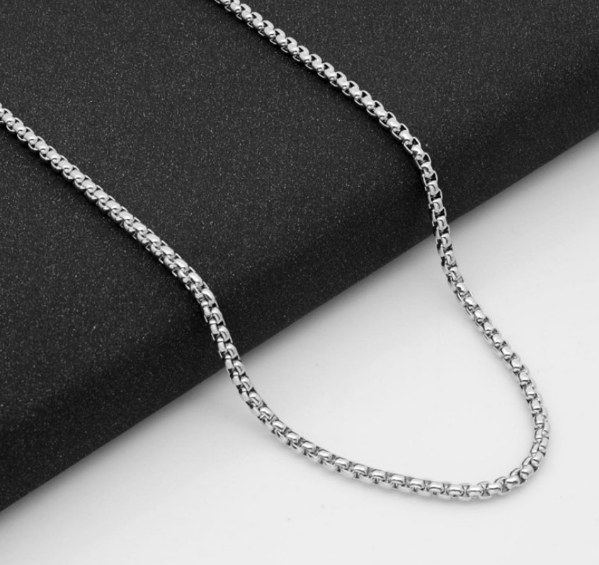 Women Men Black Gold Silver Stainless Steel 2mm Round Box Chain Necklace 12-32″