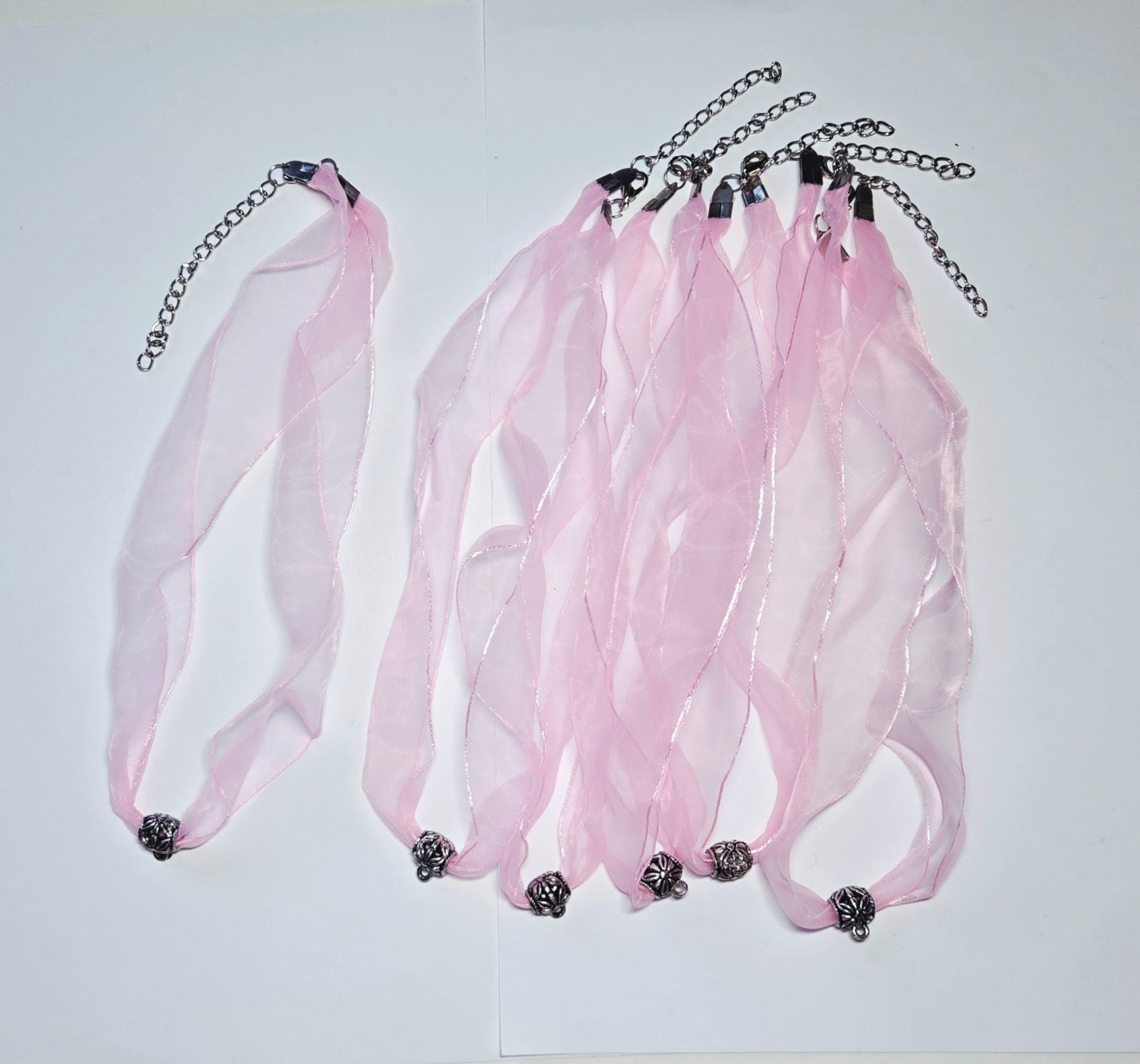 Necklace Cord Simple Sheer Ribbon Jewelry Making Multi Cord 18″ 50 pcs