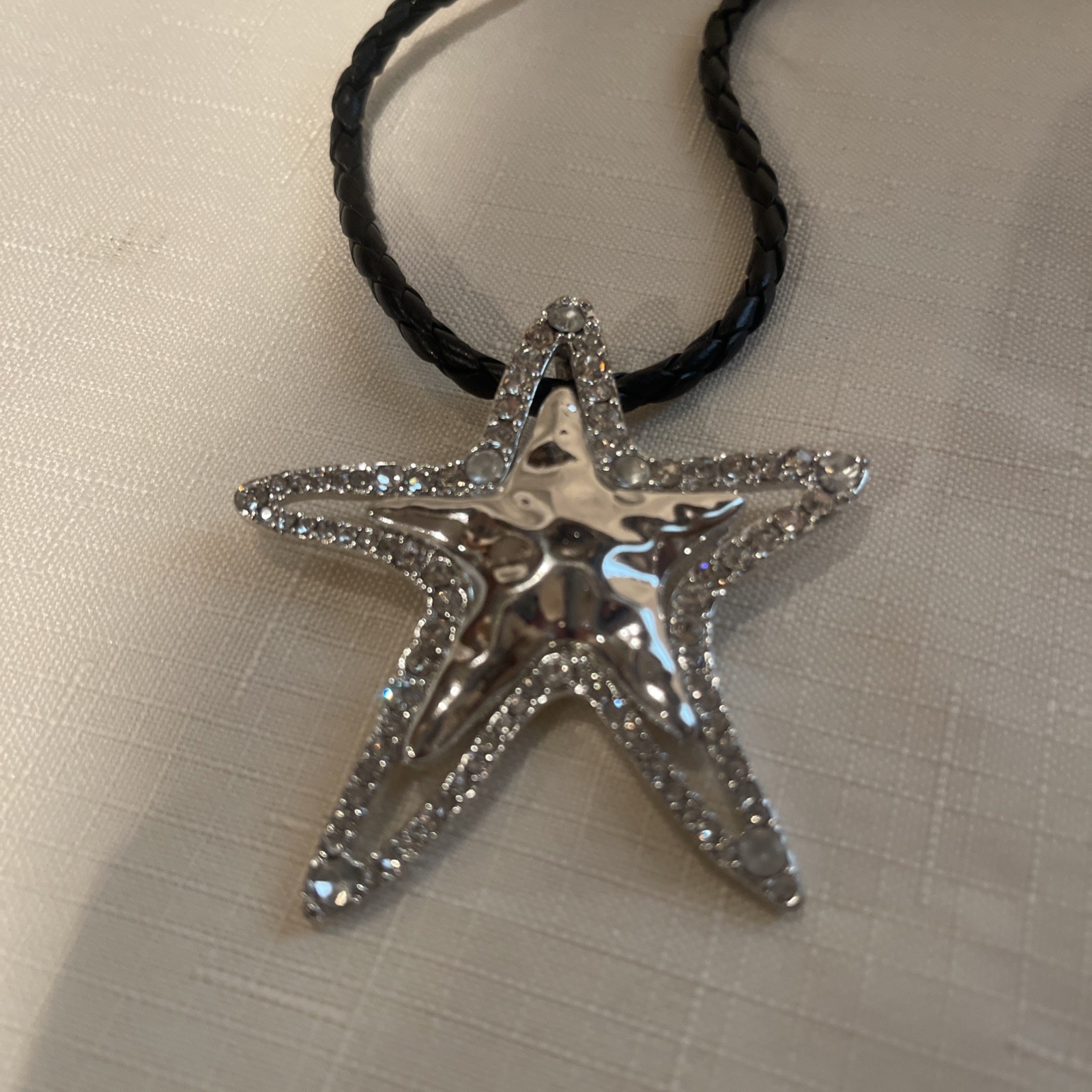 Silver STARFISH NECKLACE ,Ocean Nautical Coastal BEAUTIFUL! ❤️