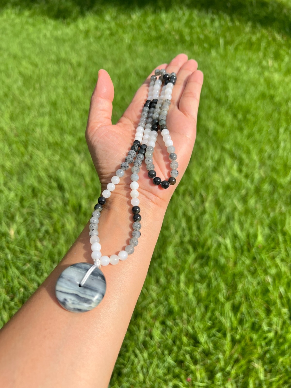 High-Quality Genuine Qinghua Nephrite Jade 6mm 108 Beads 24.5″ Necklace H55 1