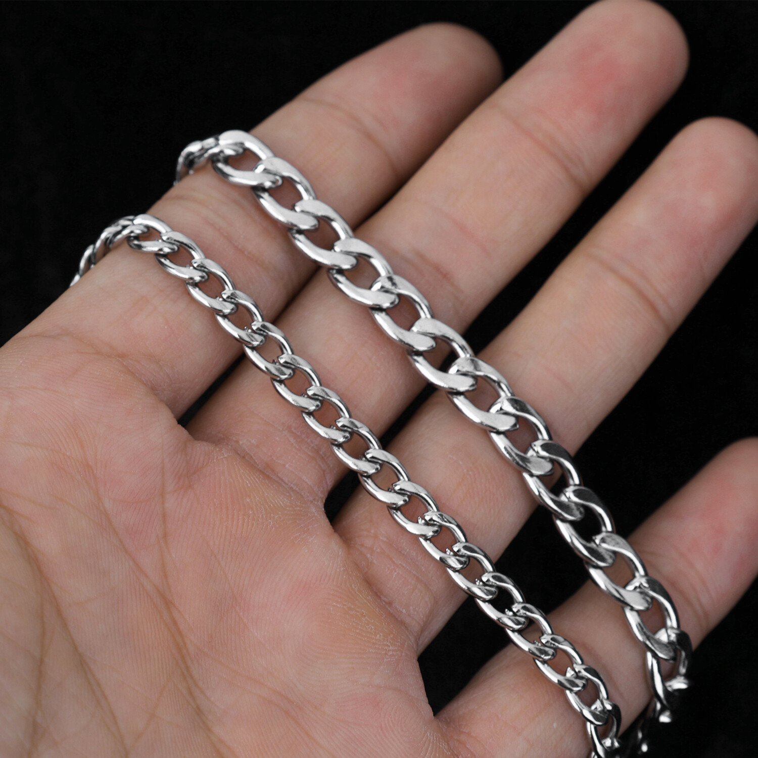 Valentine’s Day Gift 18-24” Stainless Steel Cuban Necklace Curb Chain Fashion
