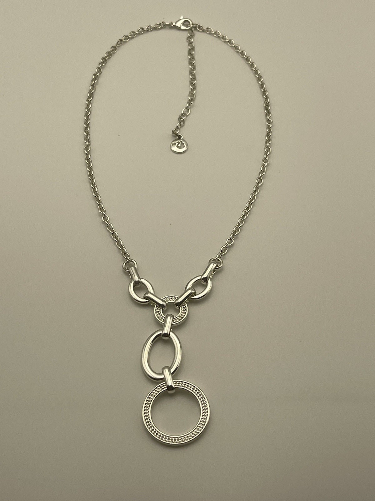 Swarovski Silver Tone Rhodium Finish necklace 16”