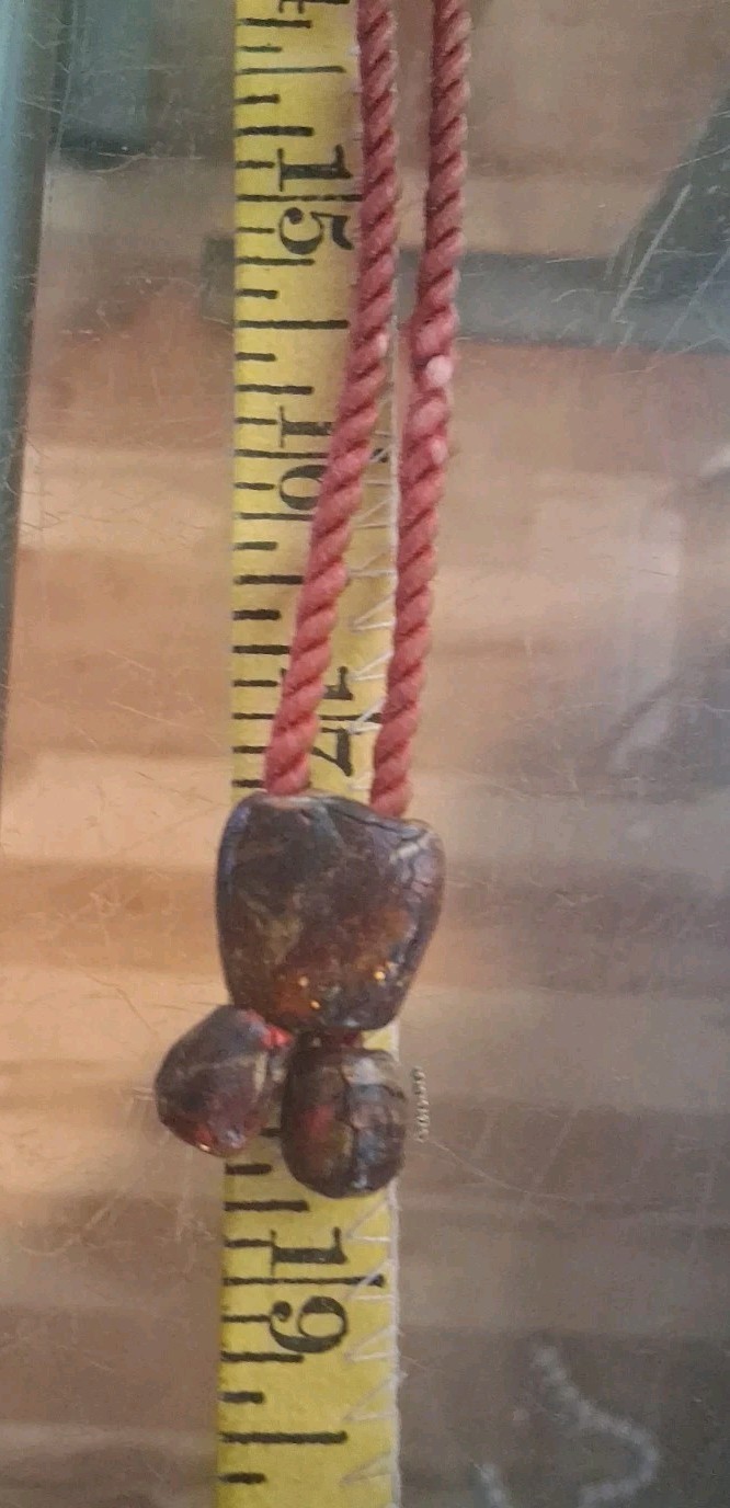 Vintage Cord Bolo Tie Lariat Necklace Wooden Beads Gold Fleck Boho Southwestern