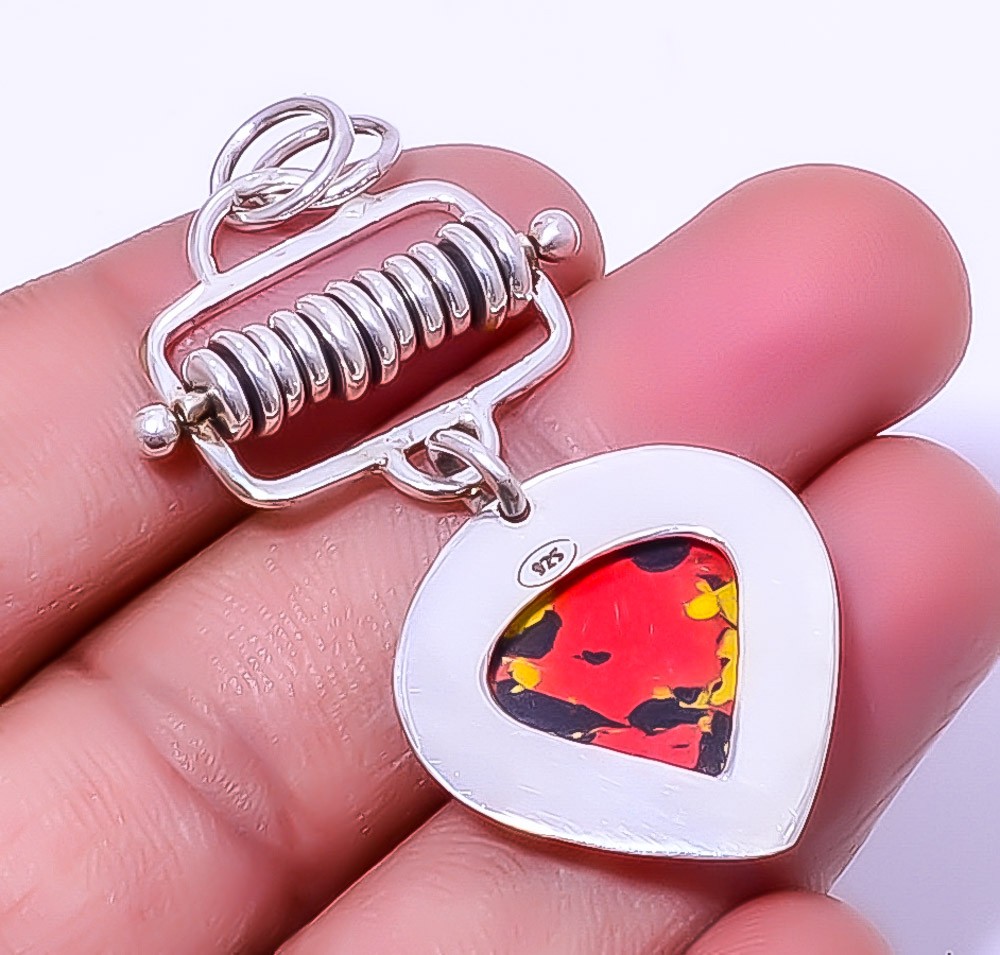 Mosaic Balloon Jasper 925 Sterling Silver Pendant 2.15″ A372