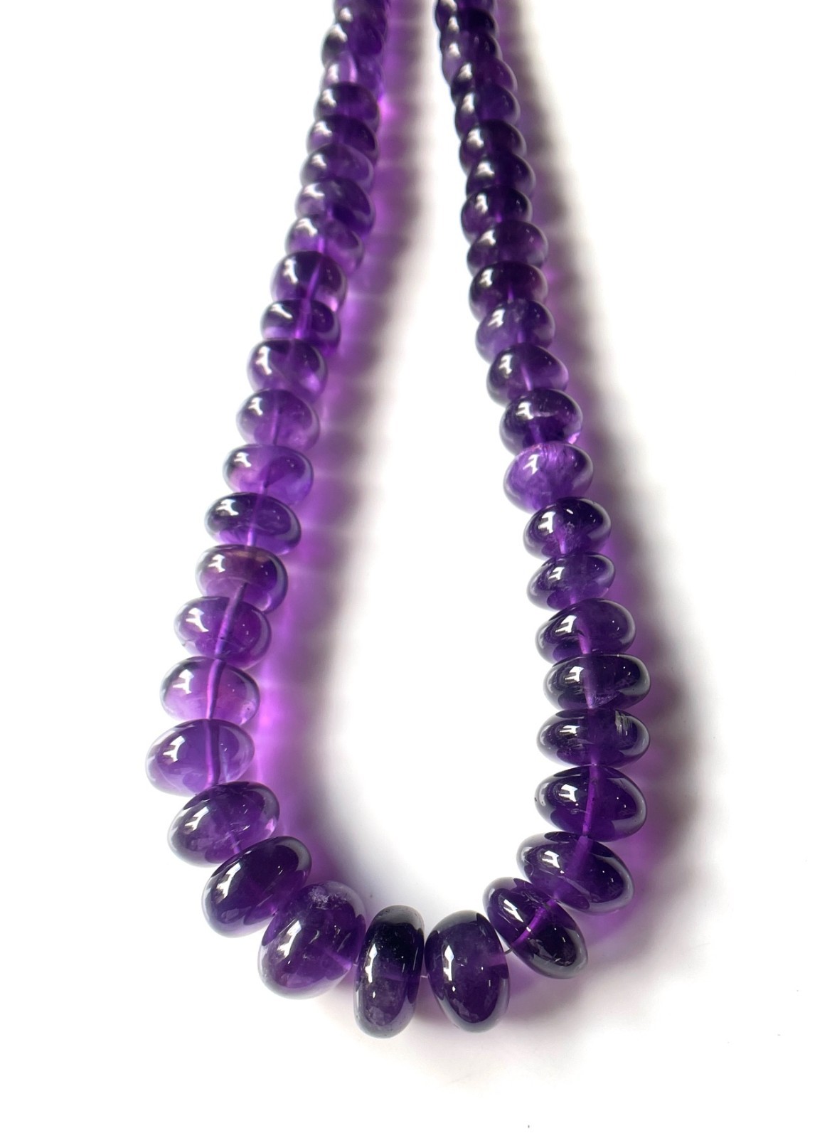 18 INCHS~AAA+Natural Purple Amethyst Faceted Rondelle Beaded Necklace-6/11 MM
