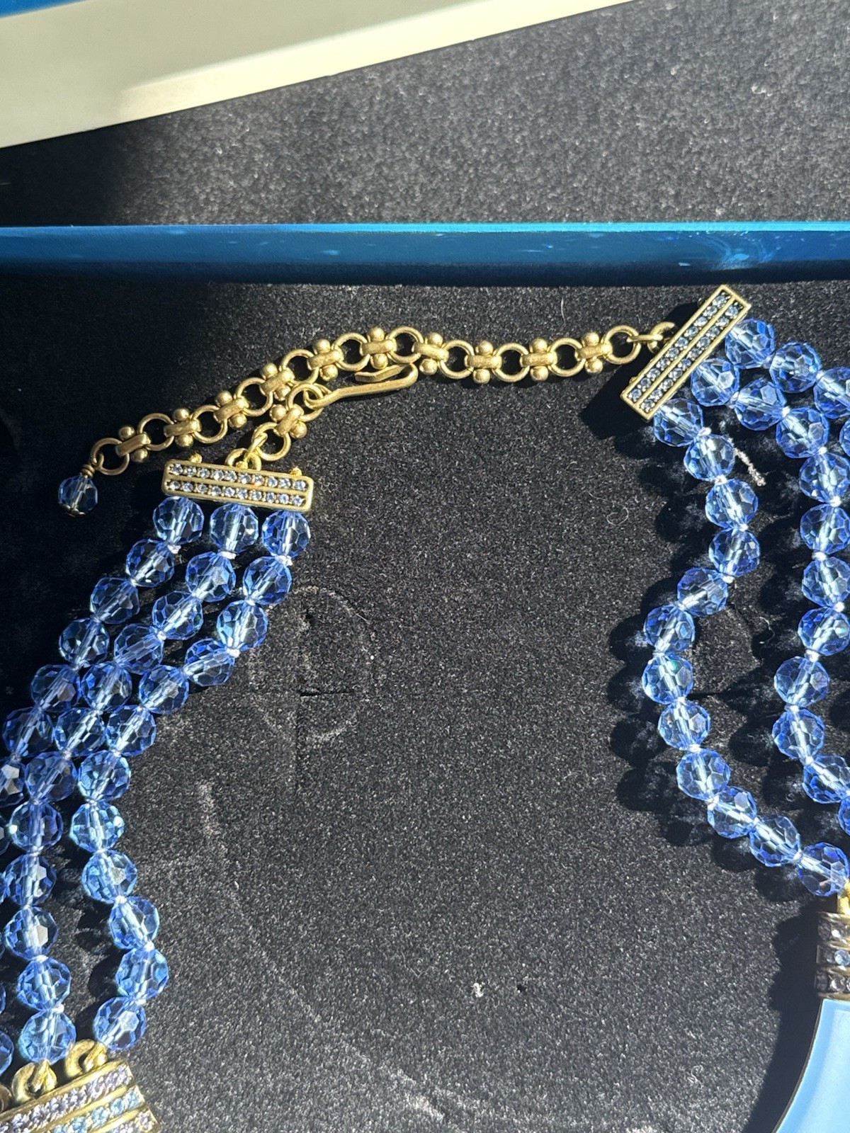 Heidi Daus Blue Crystal Resin Statement Necklace