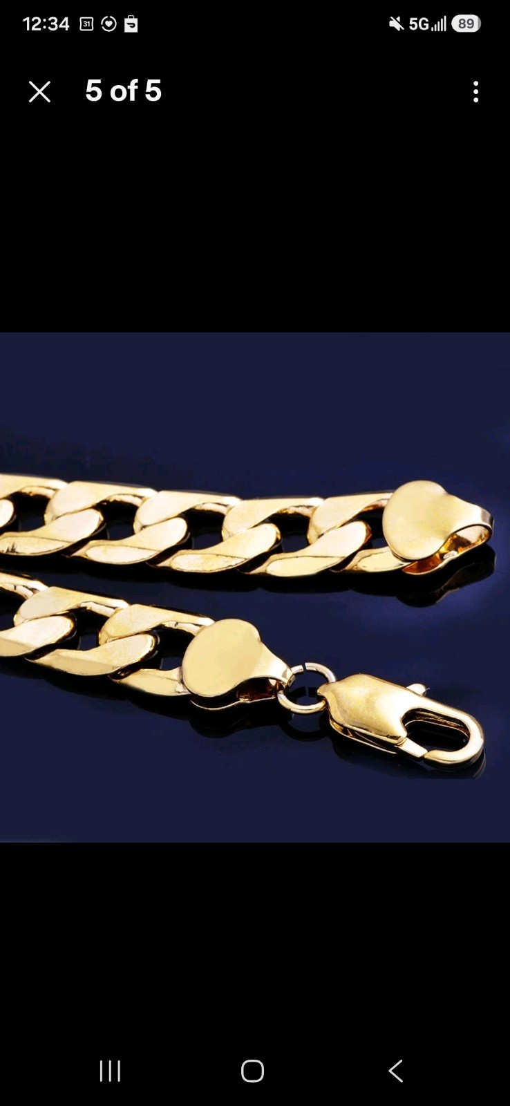 Men’s Boy Stainless Steel 18K Gold Plated Curb Cuban Chain Necklace Jewelry 24″