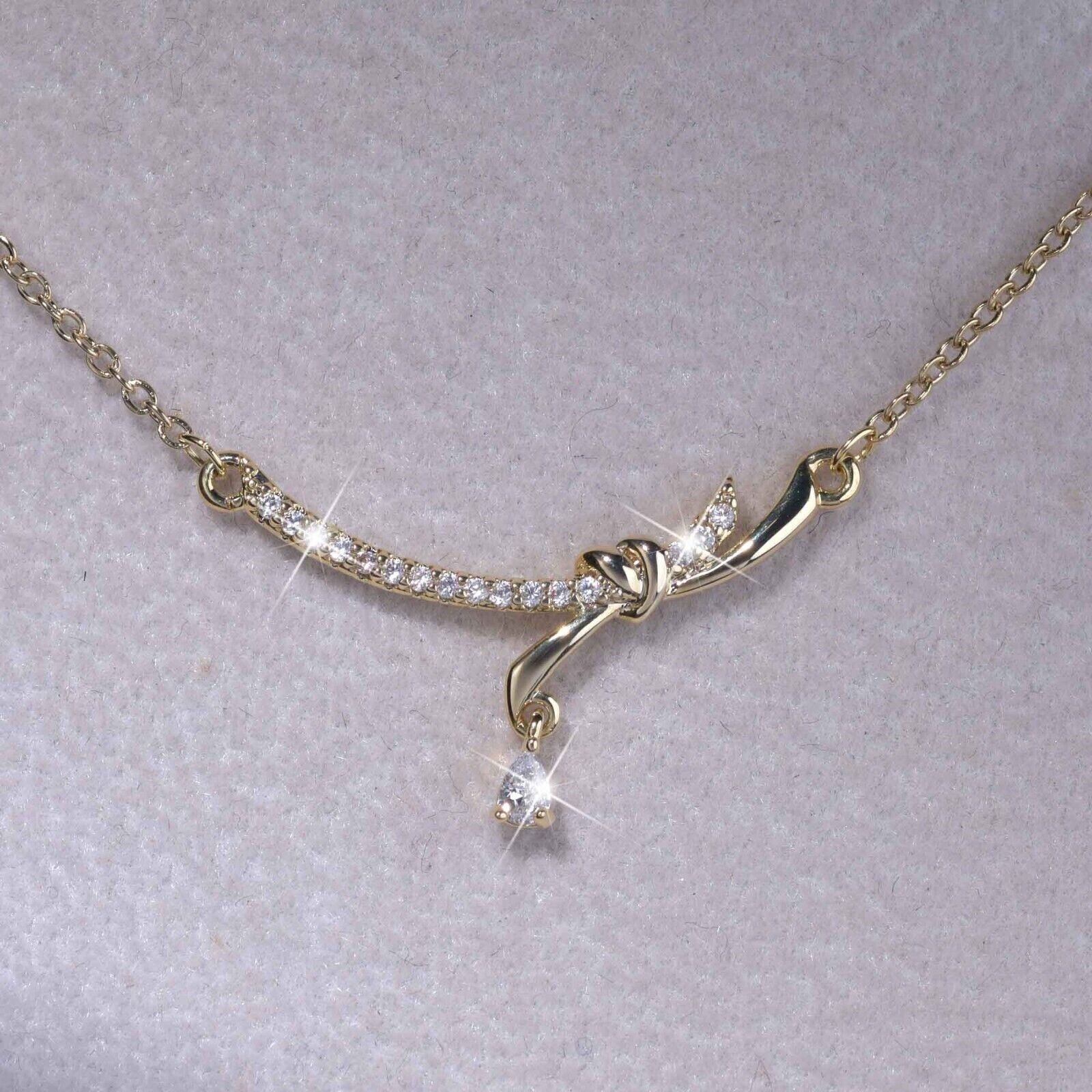 1.80Ct Round Cut Simulated Diamond Women Fancy Pendant In 14K Yellow Gold Plated