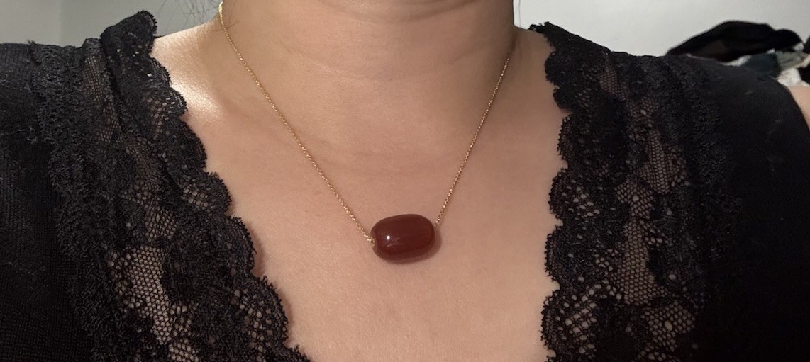 red agate 13x19mm 18k gold lulutong Pendant silver 925 Necklace NIB free shippin