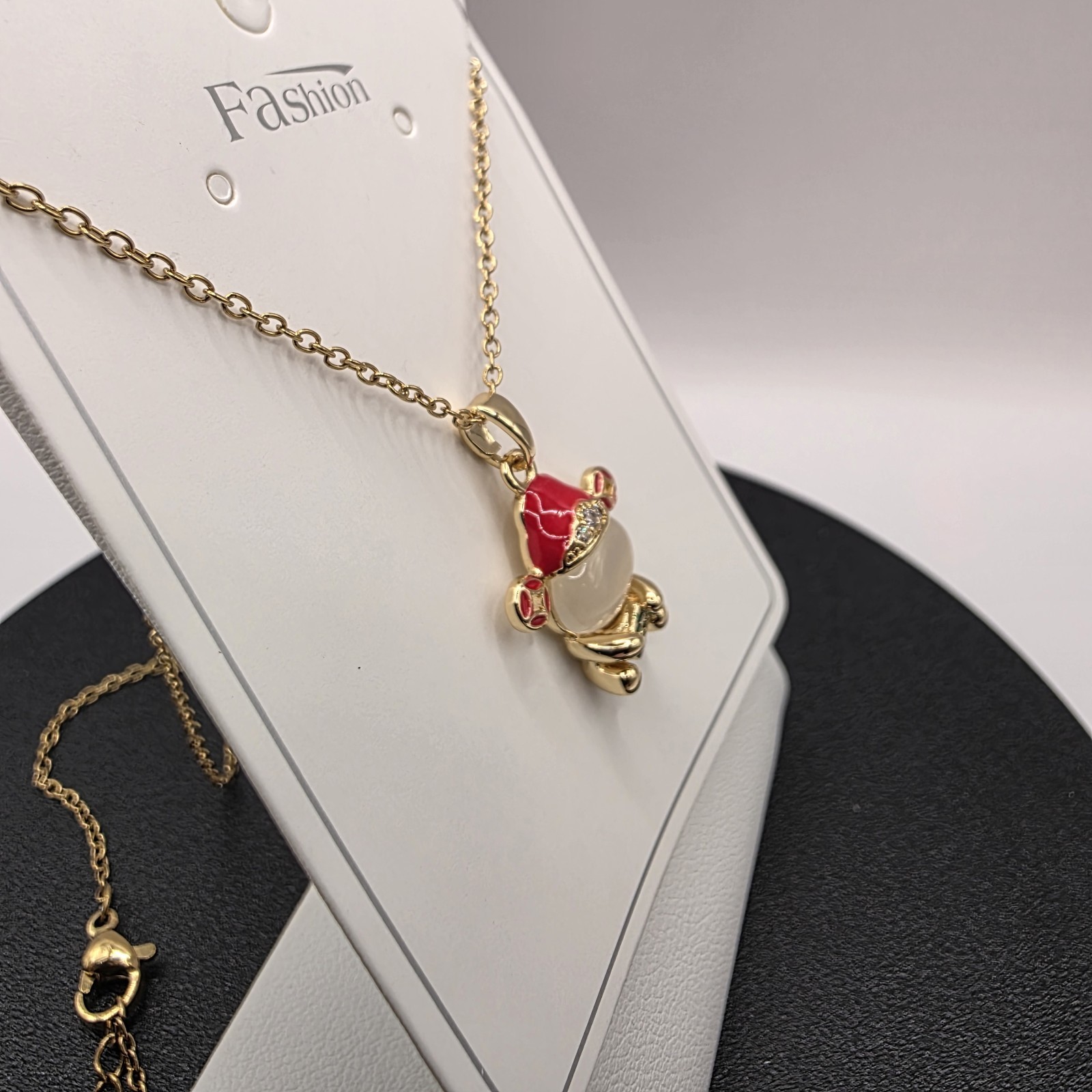 Stainless Steel Copper Plated 16″Necklace w/19mm Santa Claus Motif Pendant