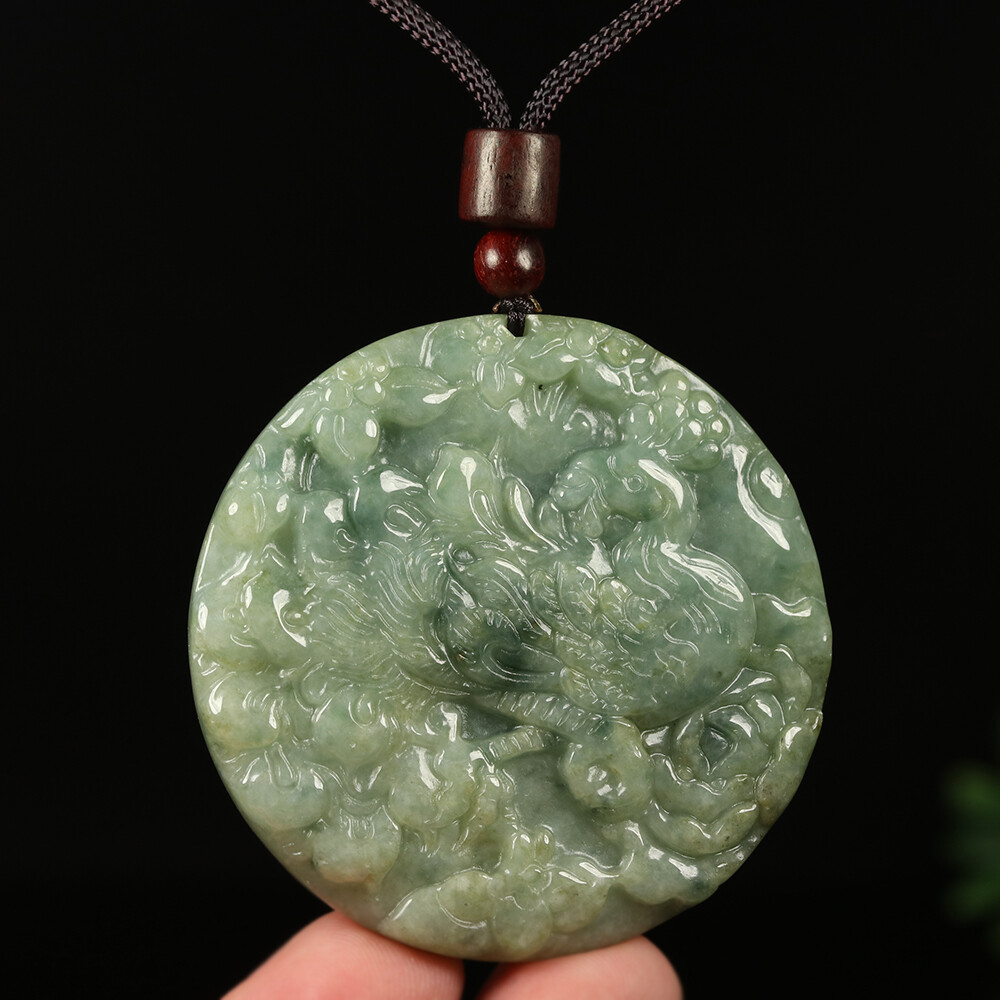 Certified Grade A 100% Natural Green Burma Jade Jadeite Pendant Phoenix 00869