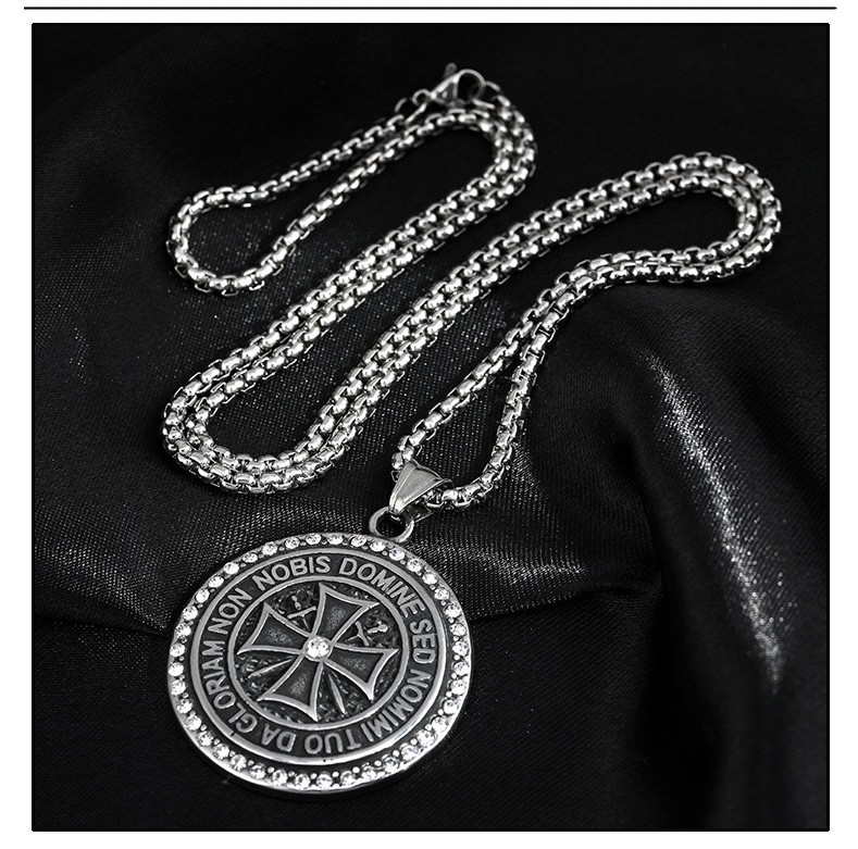 Titanium Steel Cross Pendant Necklace Hip Hop Punk Unisex Stainless Steel Chain