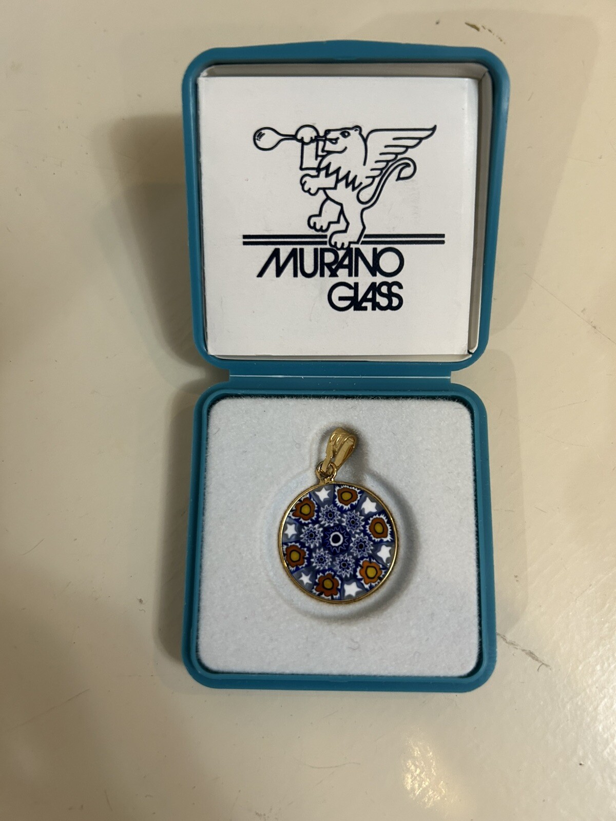 Murano Pendant , Gold Plated 24 Karats / New With Box