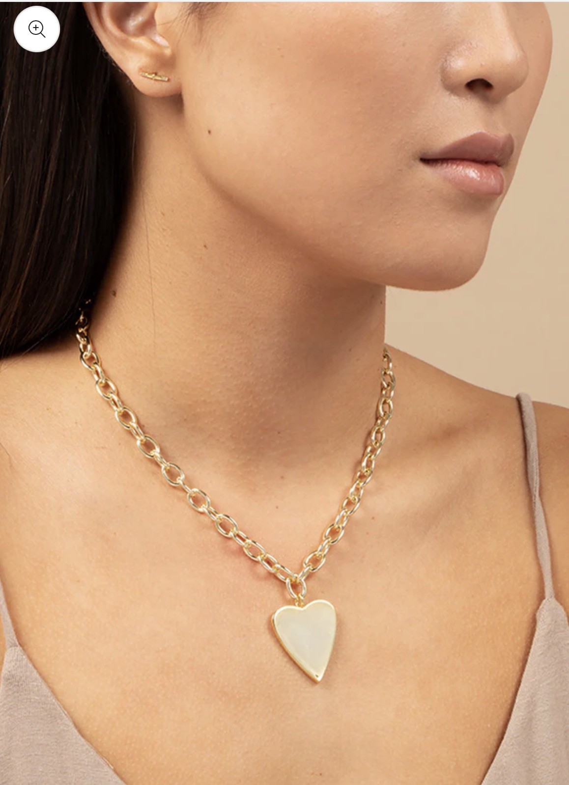 Uncommon James Gold Tone 14″ Heart Big Love Necklace 2″ Extender Modern NWT!
