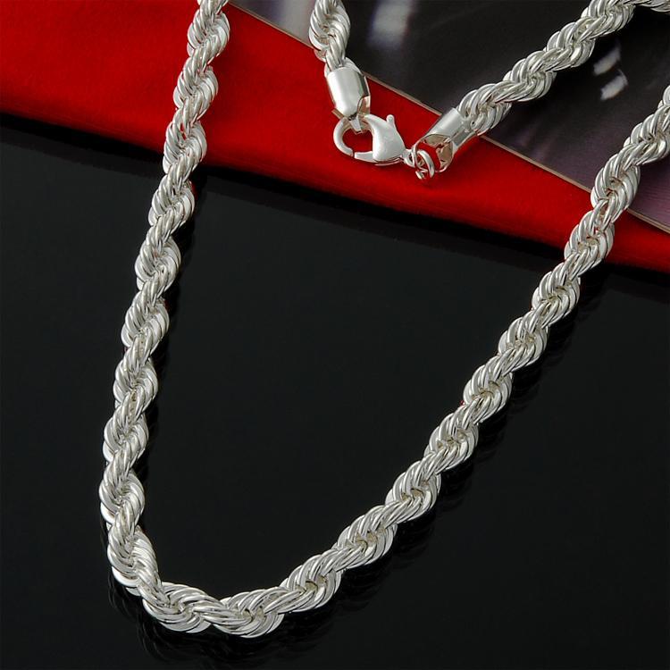 925 STERLING SILVER 3MM thick ROPE chain 22″ necklace men women female man