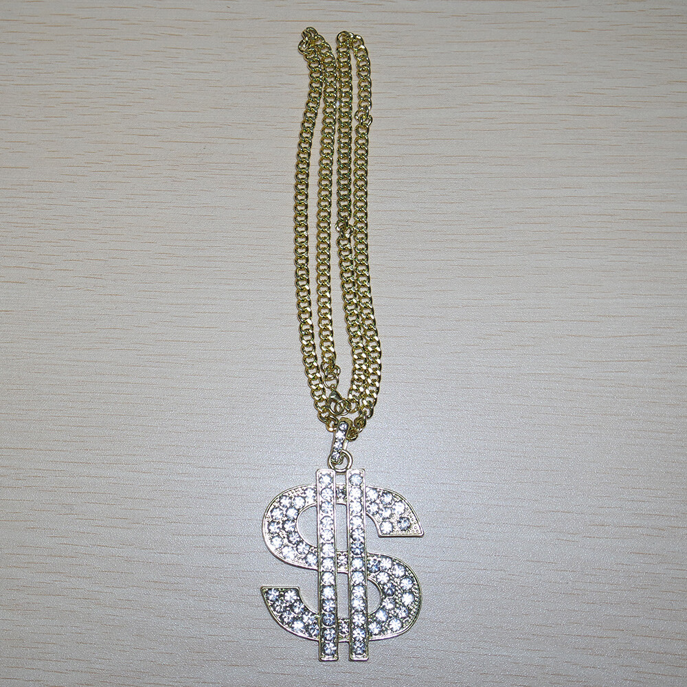 Unisex Fashion Jewelry Money Sign Dollar Symbol $ 24inches Necklace Decoration