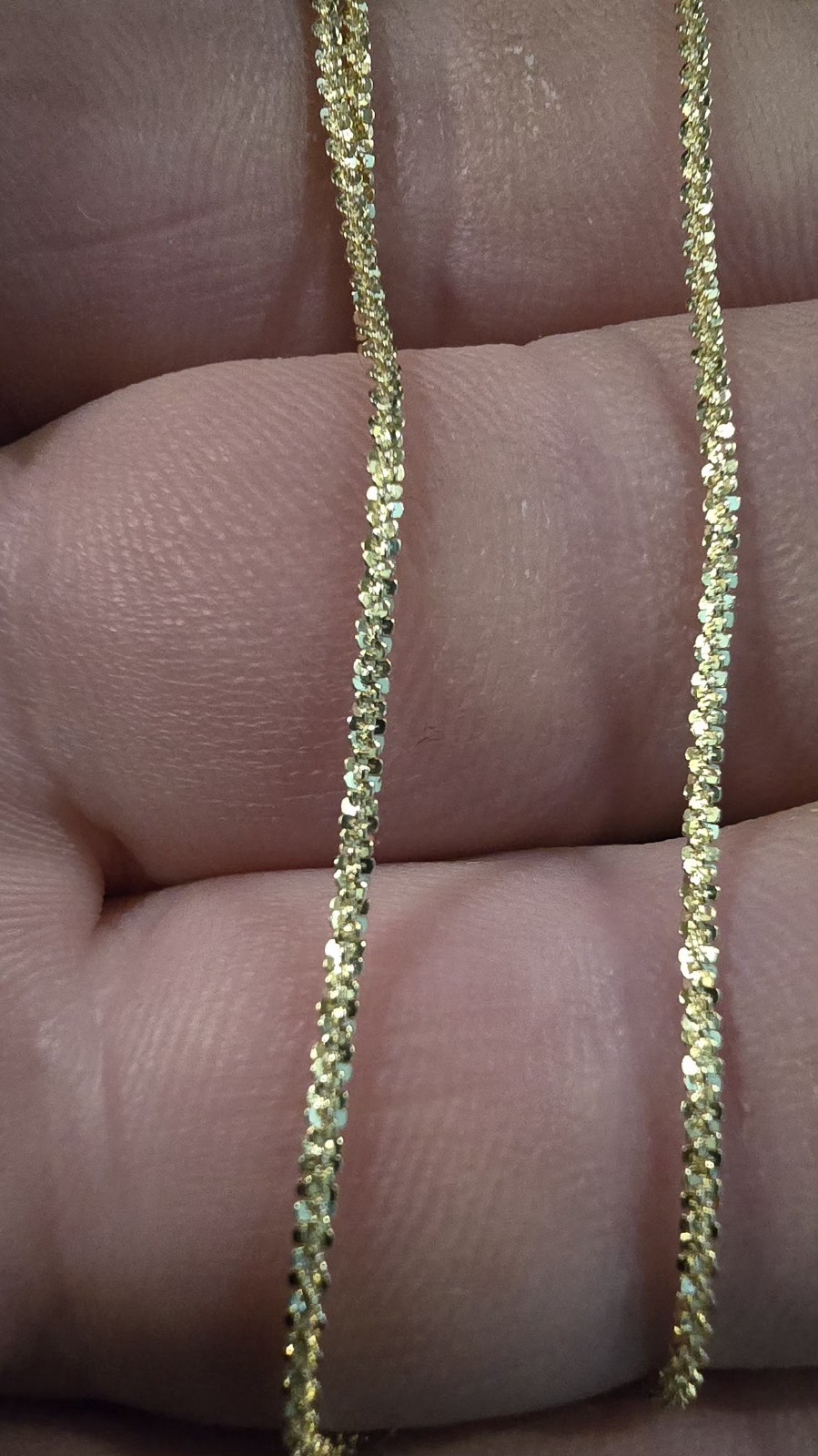 10K Solid Yellow Gold Twisted Rock Chain.