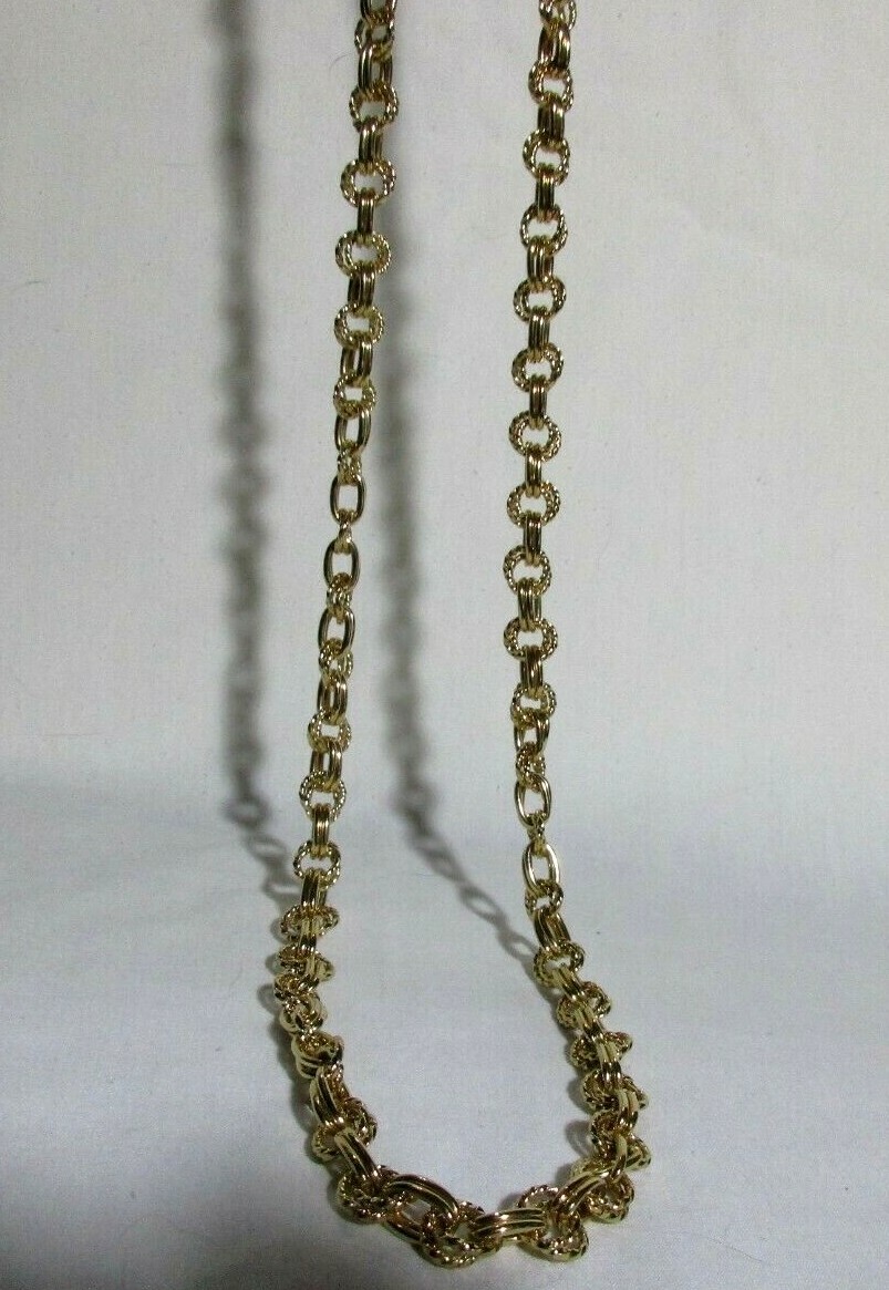 Gold Tone 30″ Double Chain Necklace with Hook & Snap Closure