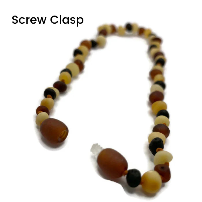 Fast RELIEF for Teething Baby NATURALLY 100% Baltic Amber Necklace Raw Multi