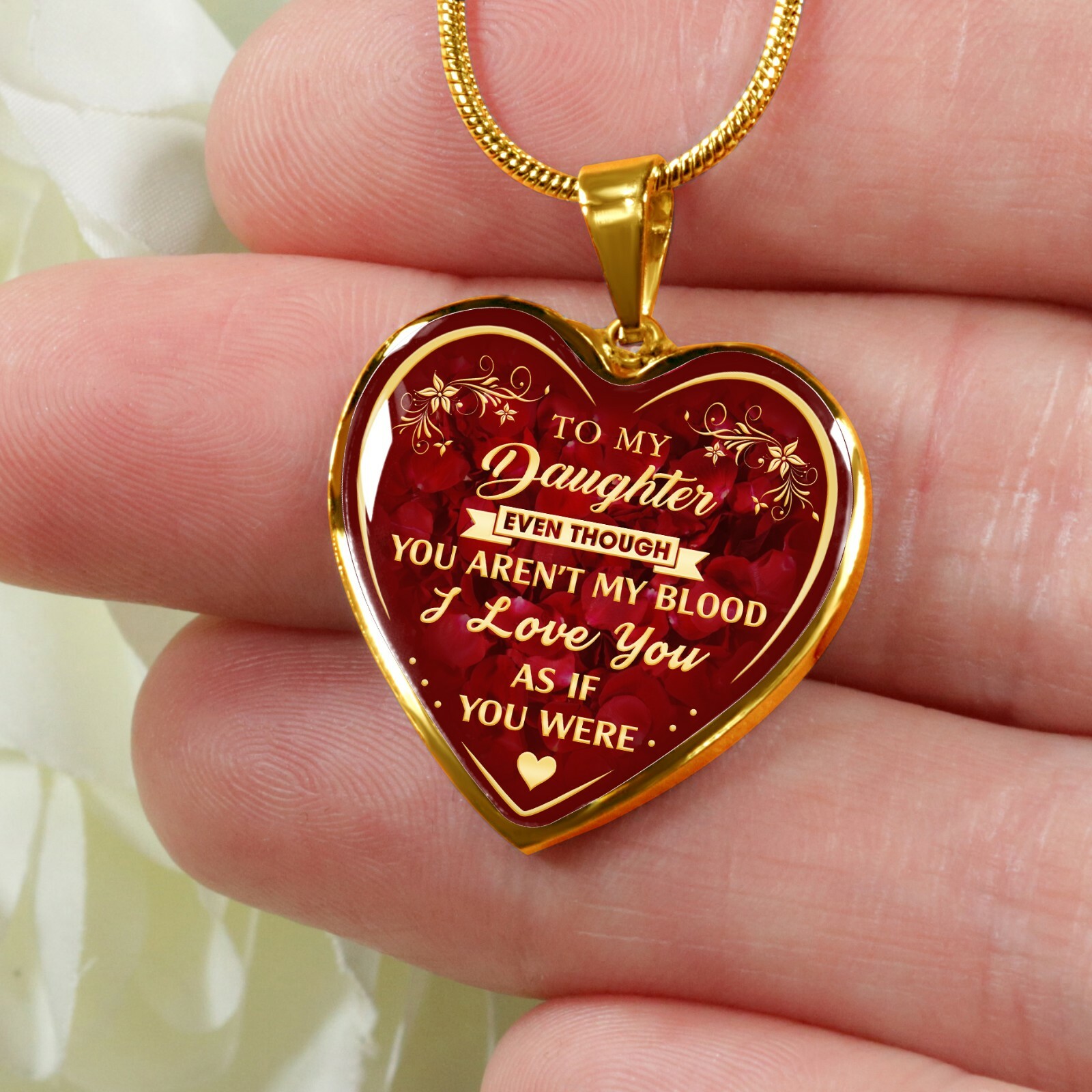 To My Daughter Necklace From Step Mom Dad – Step Daughter Necklace Unique Gifts