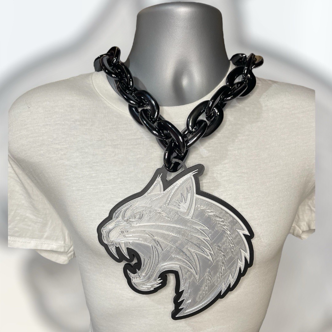Custom Sports Team Fan Chain School Logo Necklace Pendant MVP Oversized Turnover
