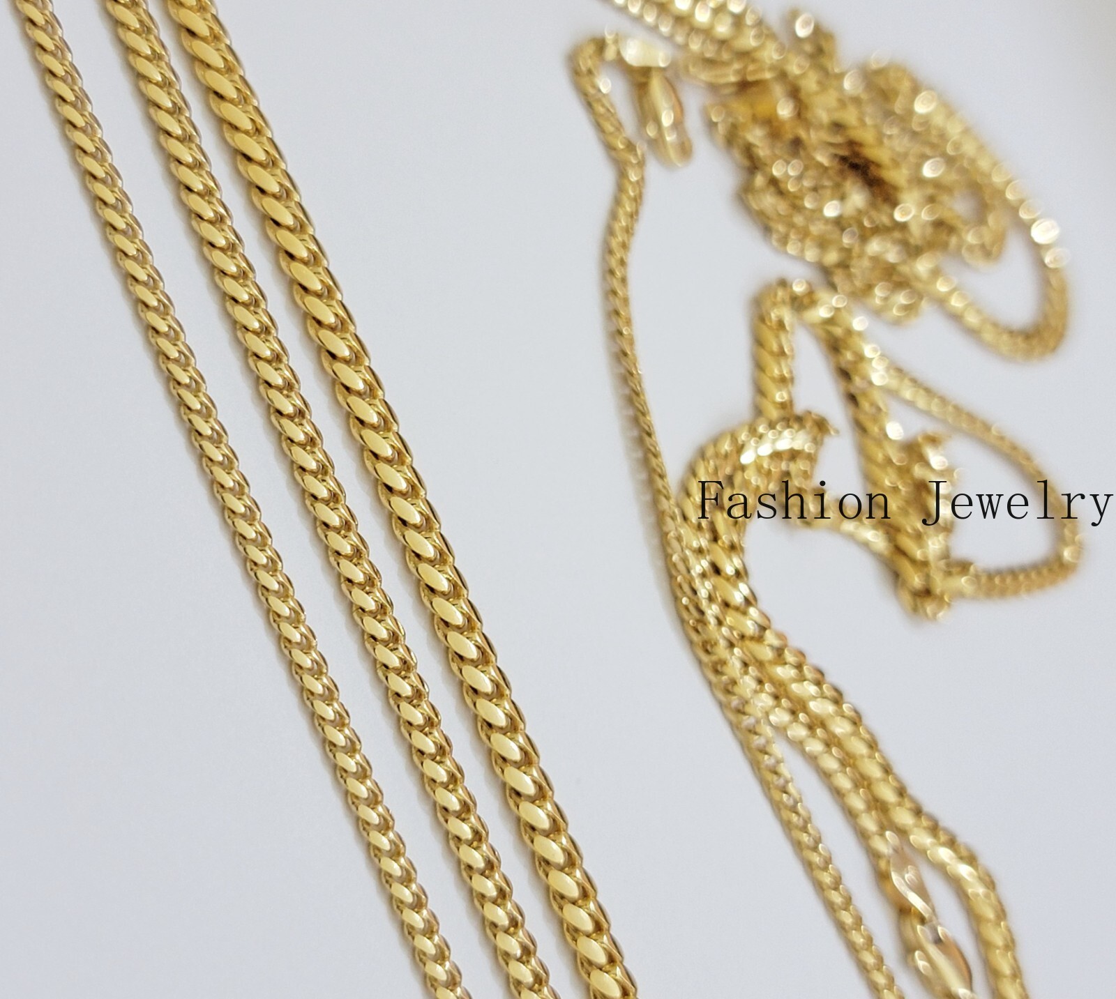 Solid 18k Gold Chain Necklace Miami Cuban Link 2.5mm-4mm 18″-26 Inch Real 18kt