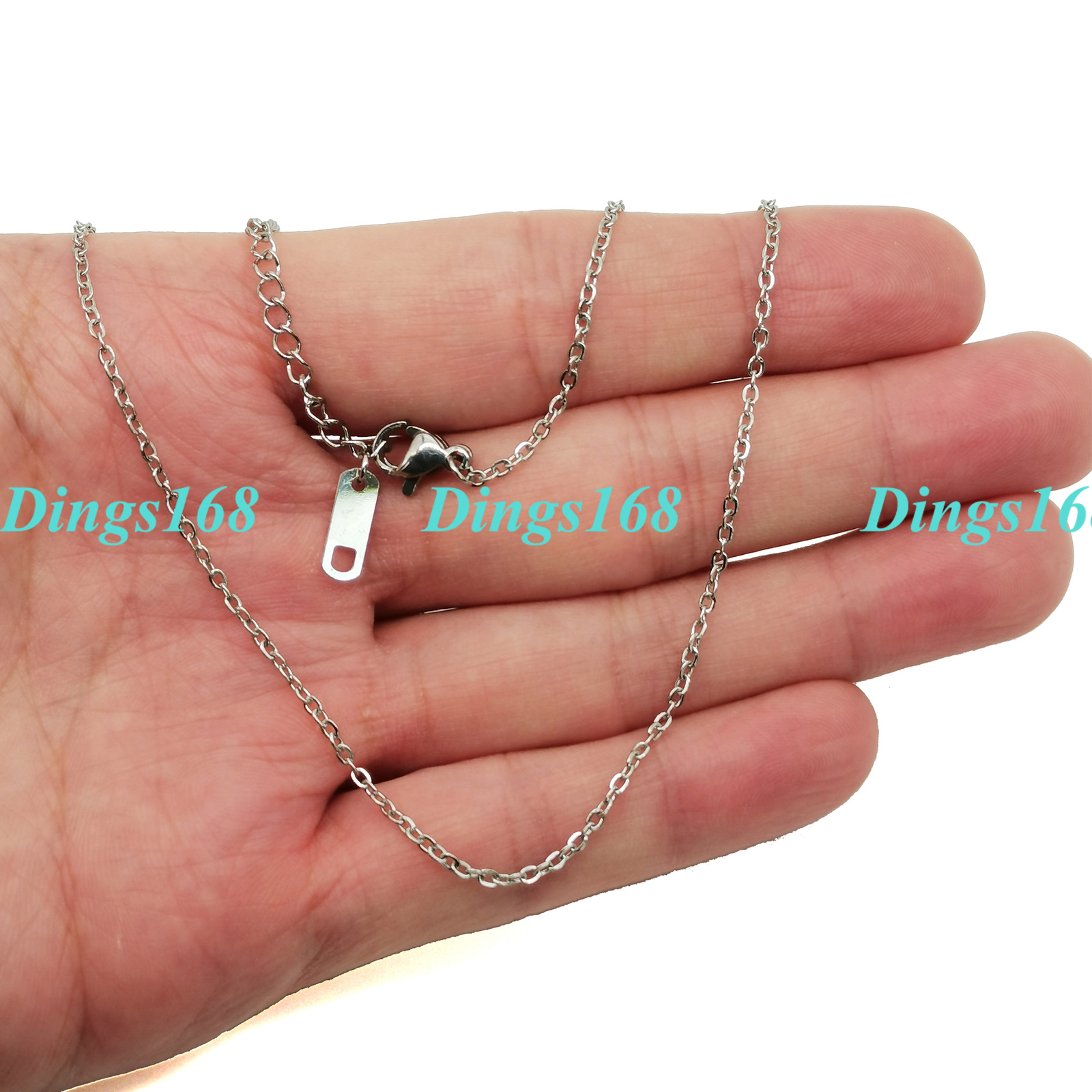 Unisex 18K White Gold Filled 1.5 mm wide 16″/18″ inch Cable Chain Necklace G076W