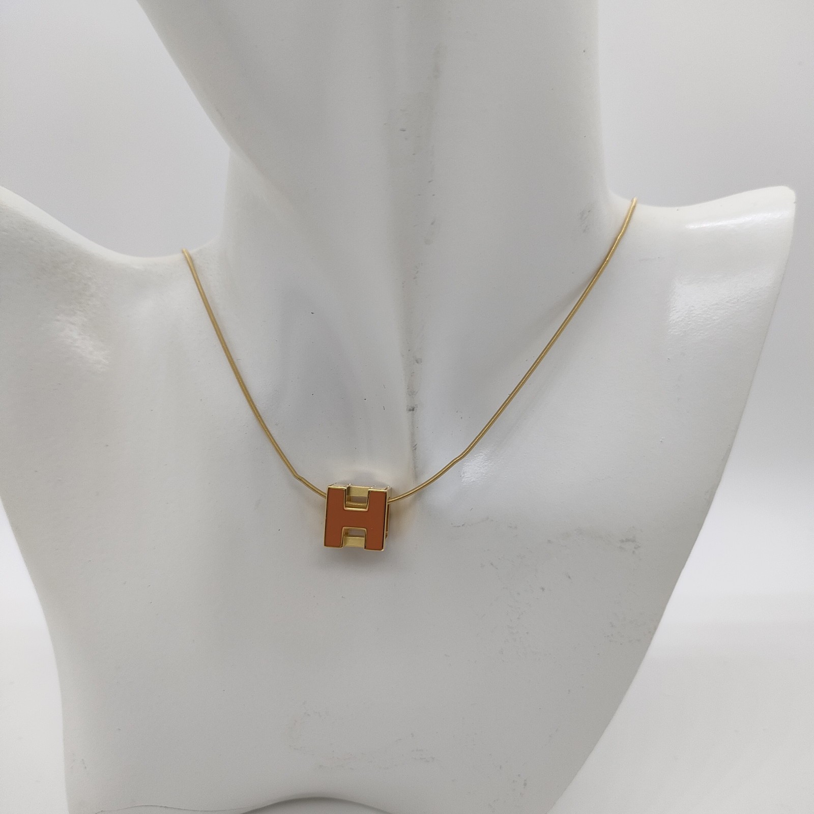 Hermes Necklace H cube Stainless steel 2334836