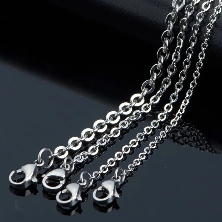 Wholesale 316L Stainless Steel Classic Rolo Link Chain Necklace For Pendants