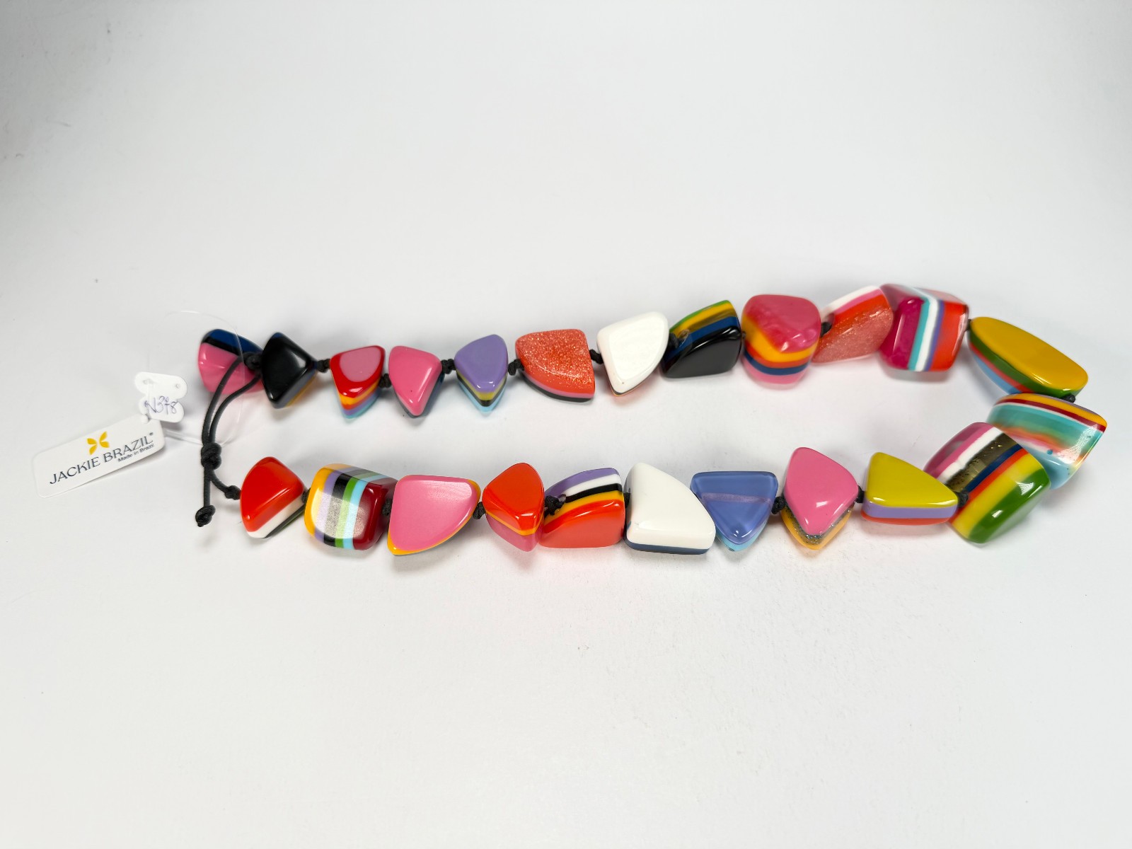 Jackie Brazil “Natural” Pop Art Large Stones 55cm Resin Necklace ( N0378 )